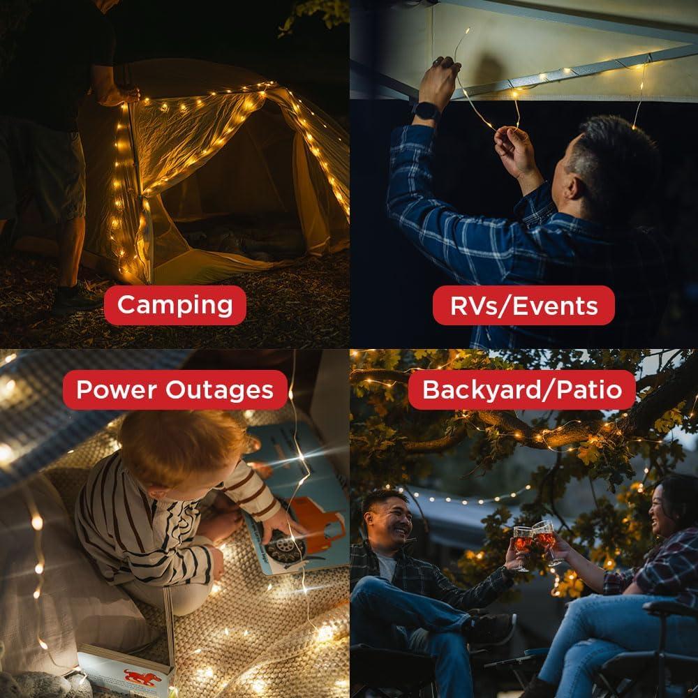 LuminAID Luz de Cadena Solar 9.75m + Cargador USB - Camping