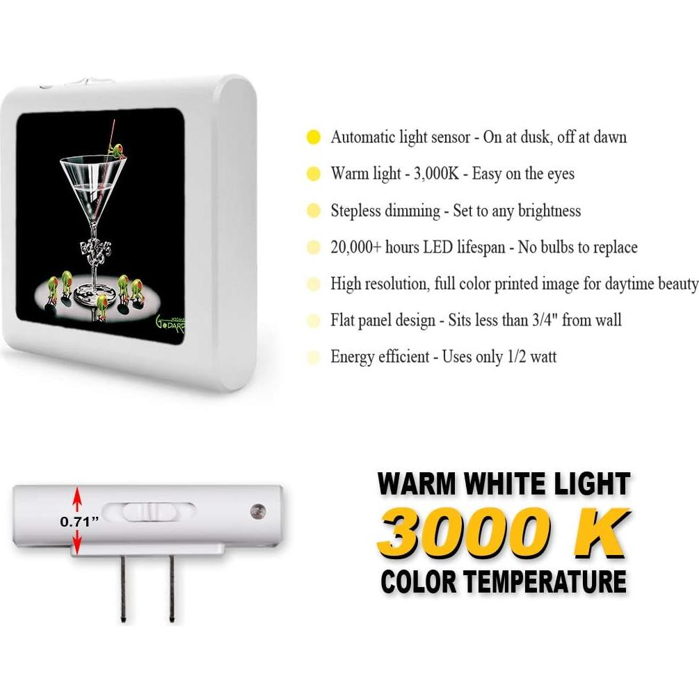 Luz Nocturna LED Regulable Art Plates con Sensor Automático