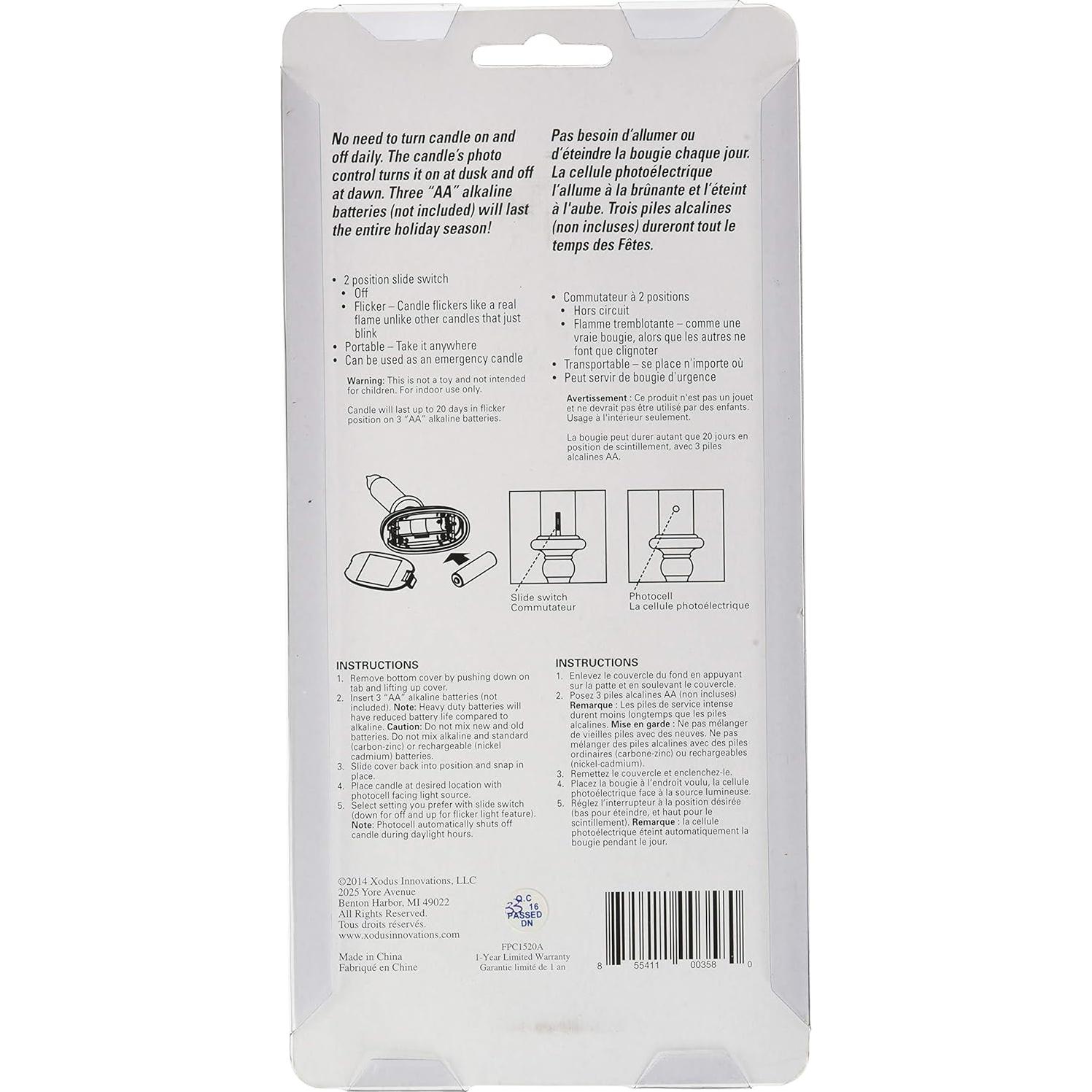 Vela de Ventana LED Xodus con Sensor Crepúsculo 21.6cm