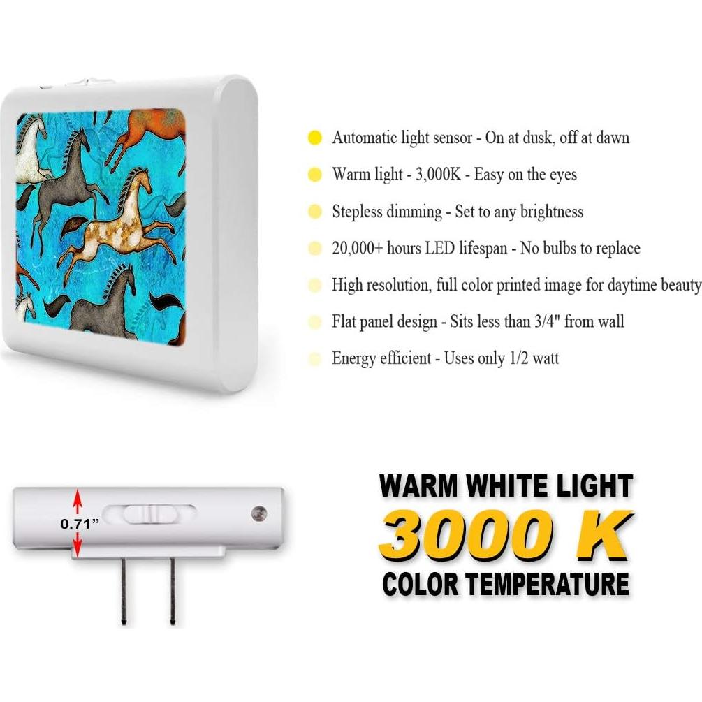 Luz Nocturna LED Regulable Art Plates con Sensor Automático