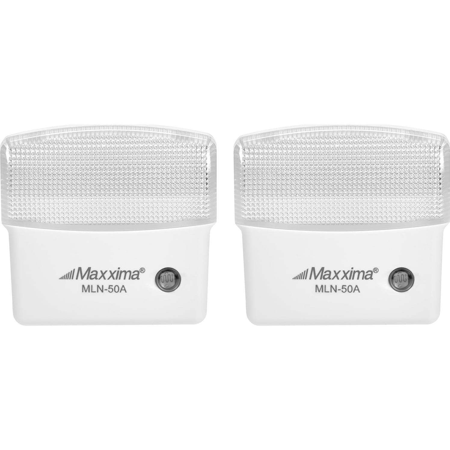 Luz Nocturna LED Maxxima MLN-50A con Sensor Crepúsculo - 2 Piezas