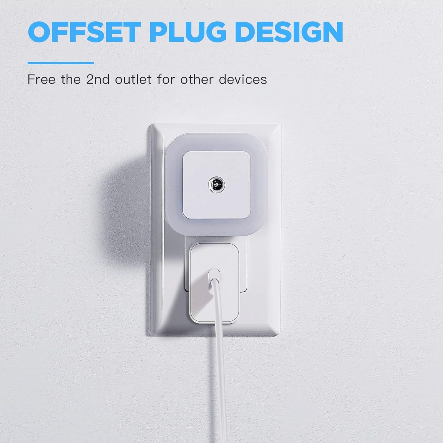 Luz Nocturna LED Regulable SYCEES con Sensor Crepúsculo, 4 Unidades