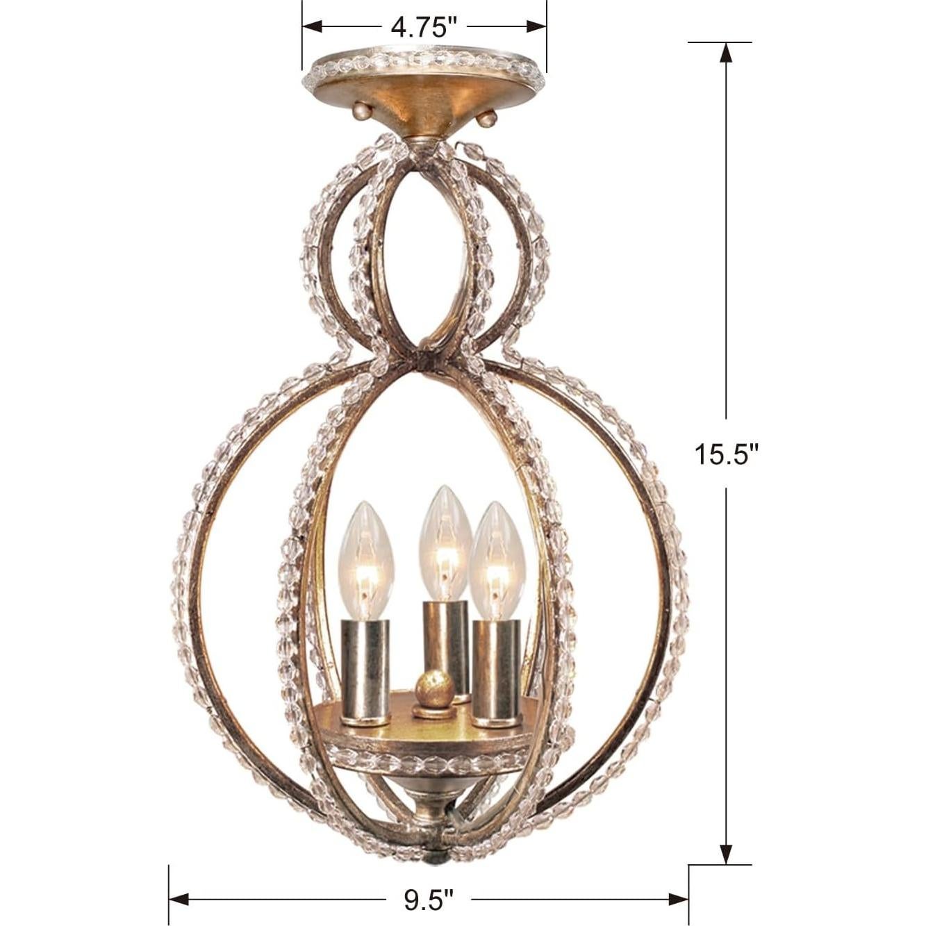 Candelabro Mini Crystorama Garland 3 Luces Crepúsculo 24.1cm