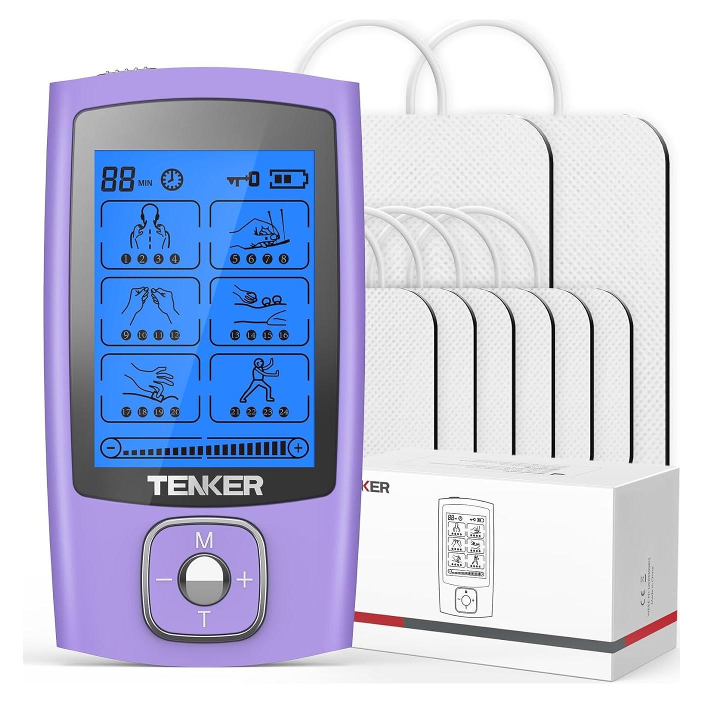 TENKER Estimulador Muscular TENS 24 Modos Alivio Dolor