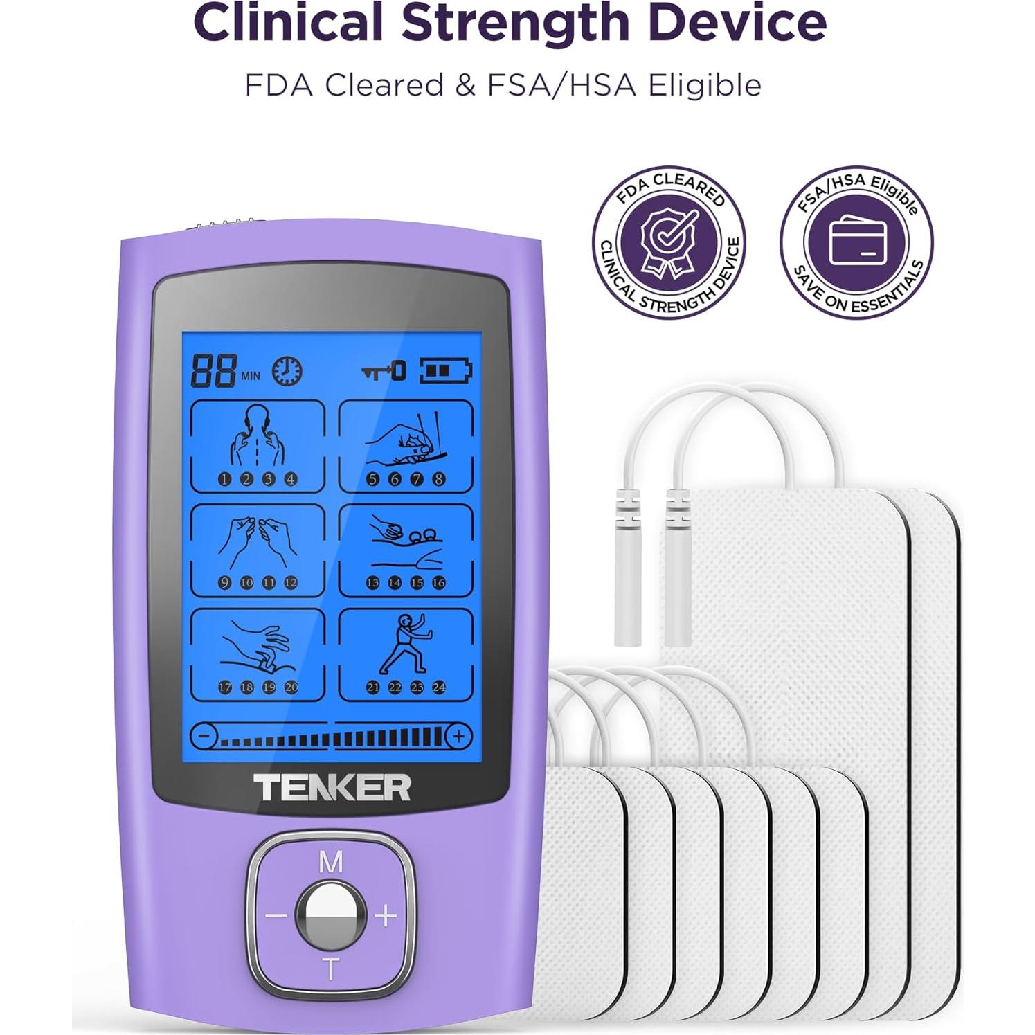 TENKER Estimulador Muscular TENS 24 Modos Alivio Dolor