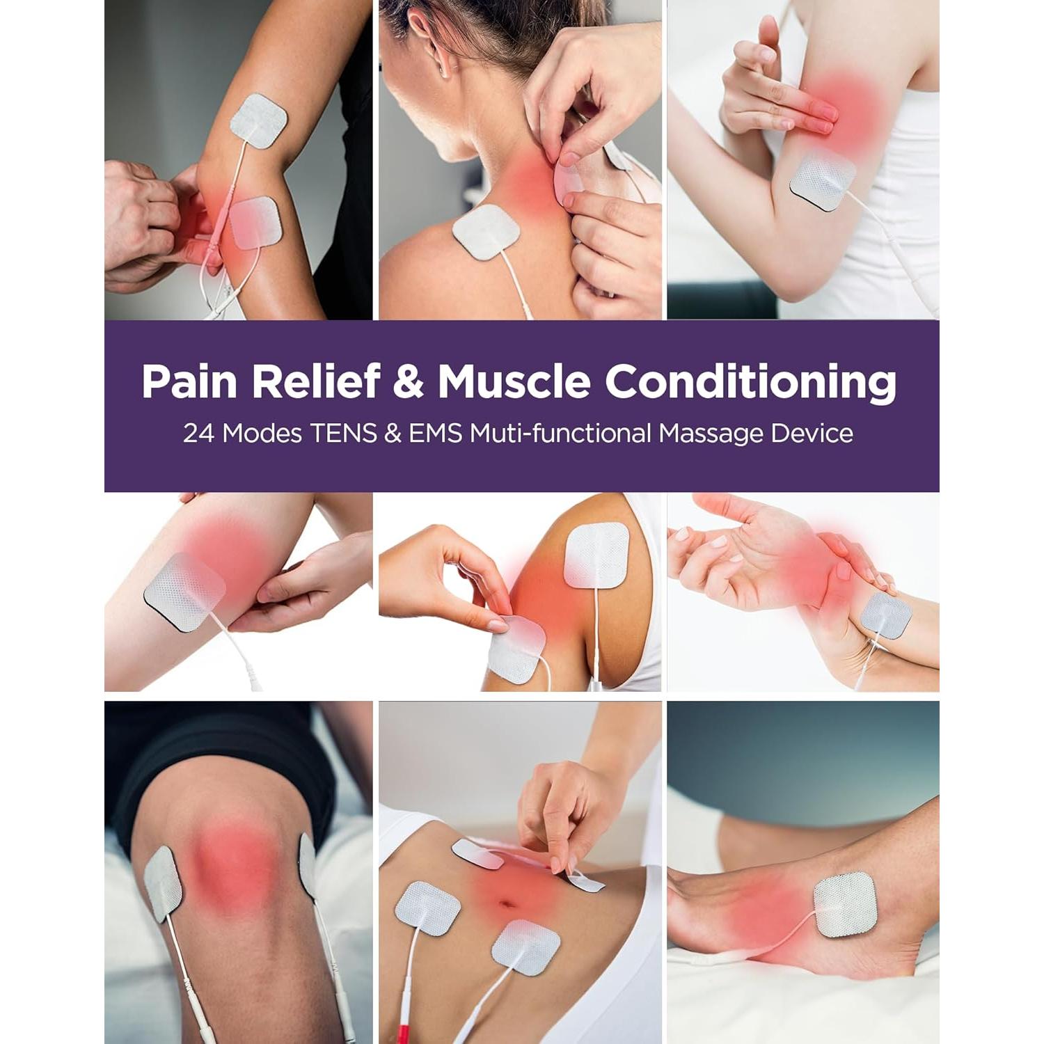 TENKER Estimulador Muscular TENS 24 Modos Alivio Dolor