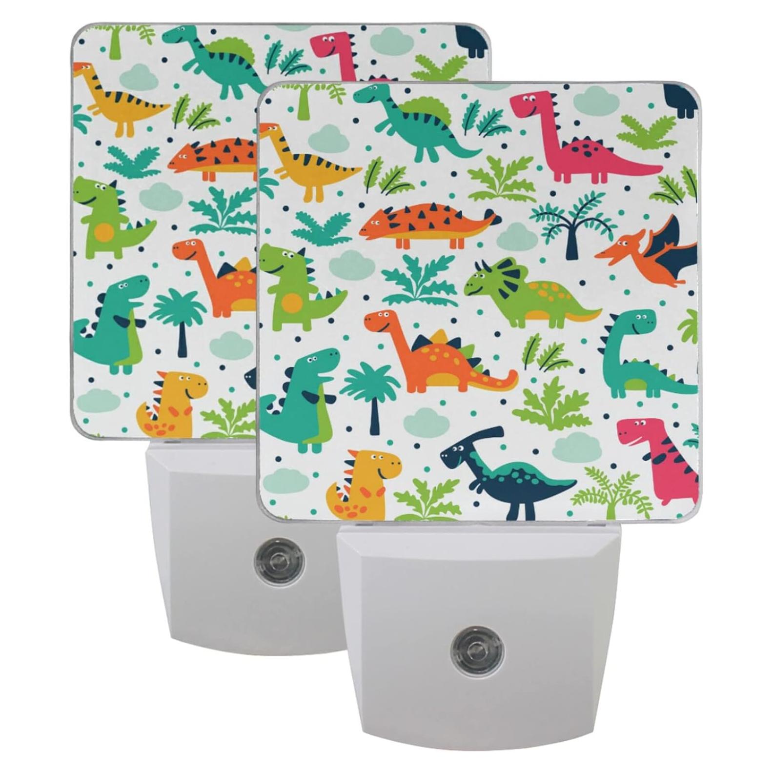 Juego de 2 Lámparas Nocturnas LED Vdsrup Dinosaurio con Sensor