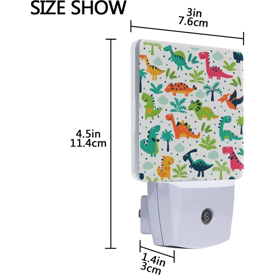 Juego de 2 Lámparas Nocturnas LED Vdsrup Dinosaurio con Sensor