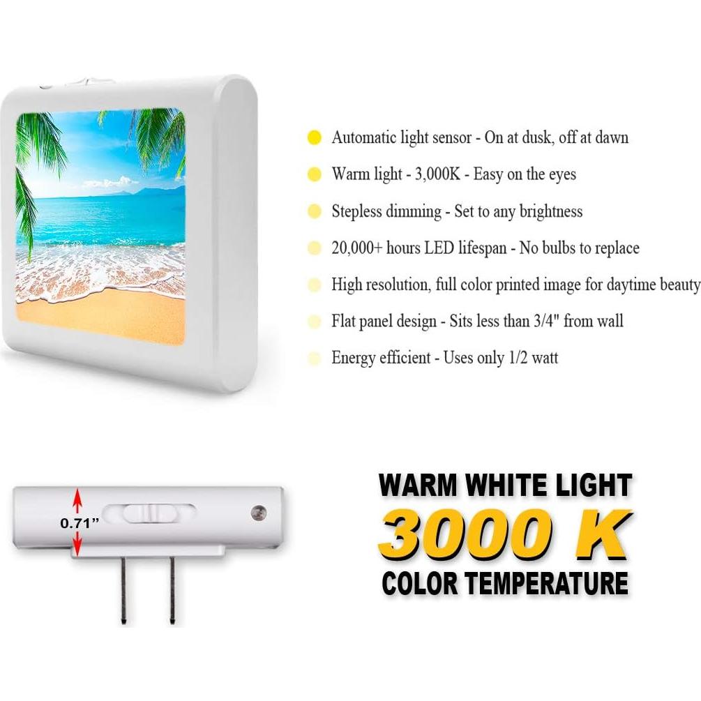 Luz Nocturna LED Art Plates Regulable con Sensor Automático