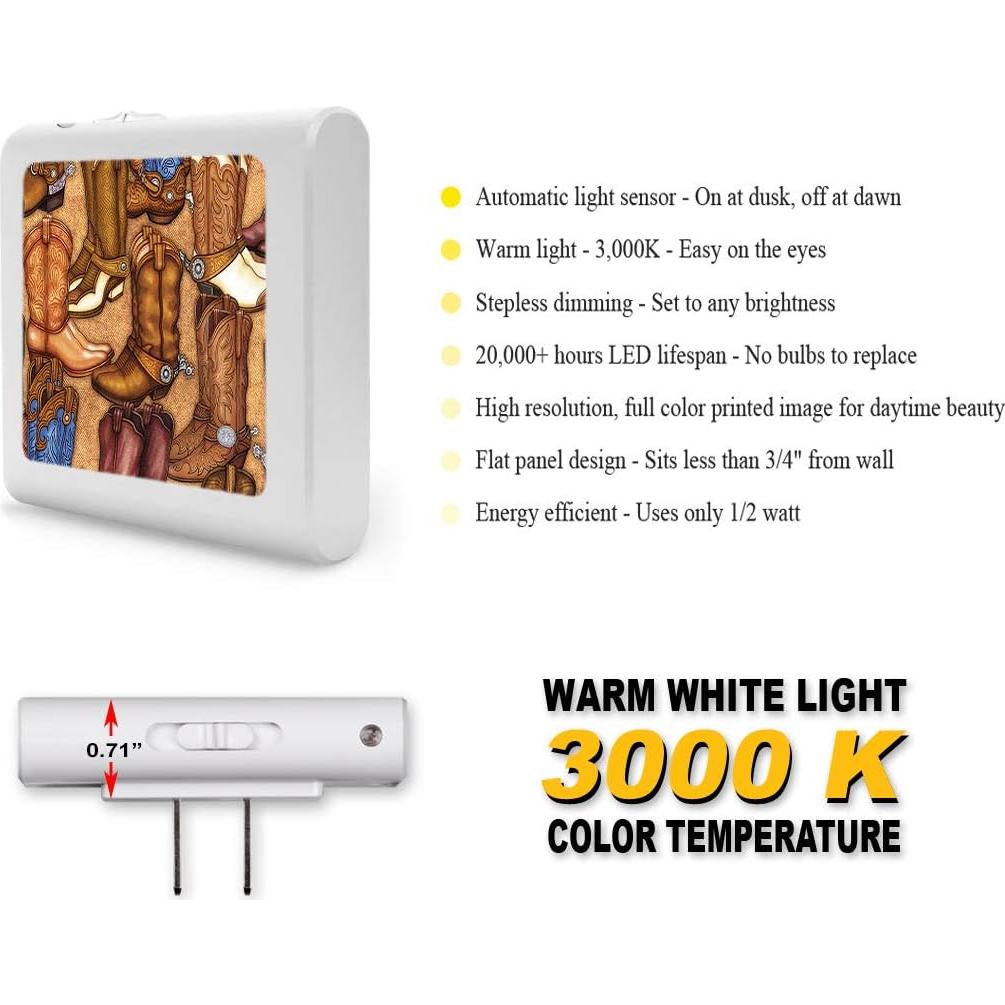 Luz Nocturna LED Art Plates Regulable con Sensor Automático