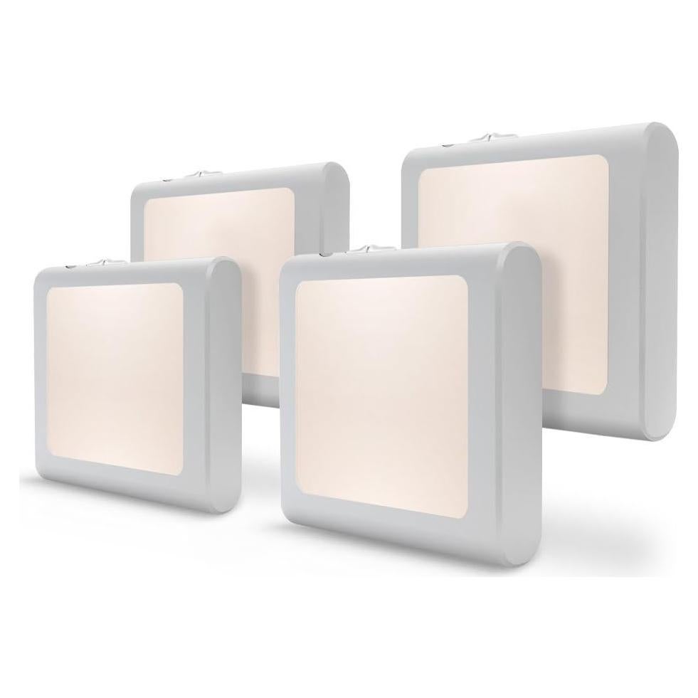 VINTAR Paquete de 4 Luces Nocturnas LED Enchufables con Sensor