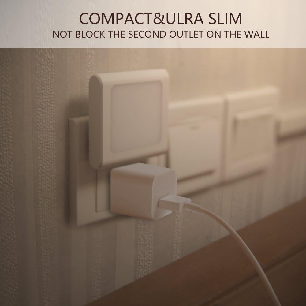 VINTAR Paquete de 4 Luces Nocturnas LED Enchufables con Sensor