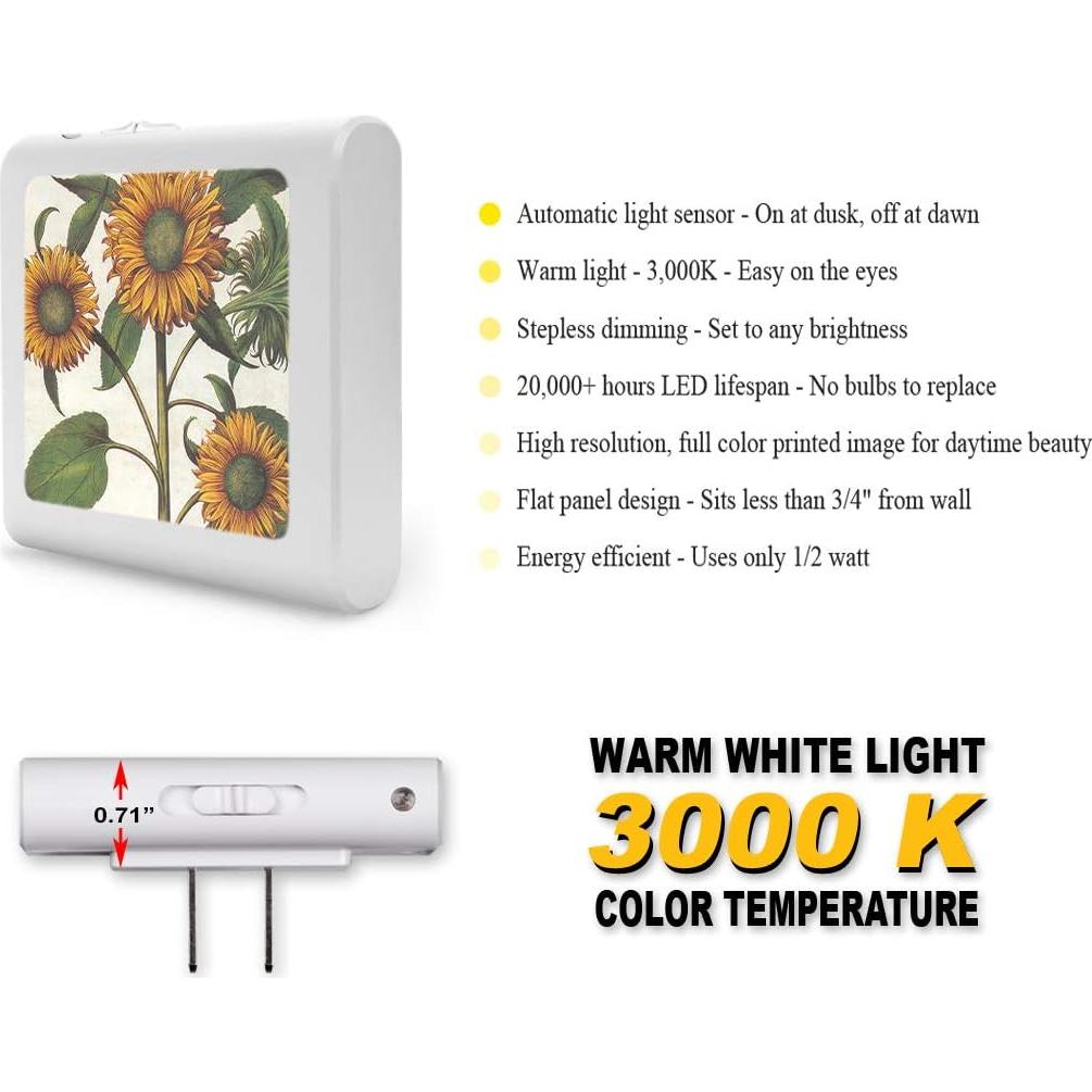 Luz Nocturna LED Art Plates Regulable con Sensor Automático