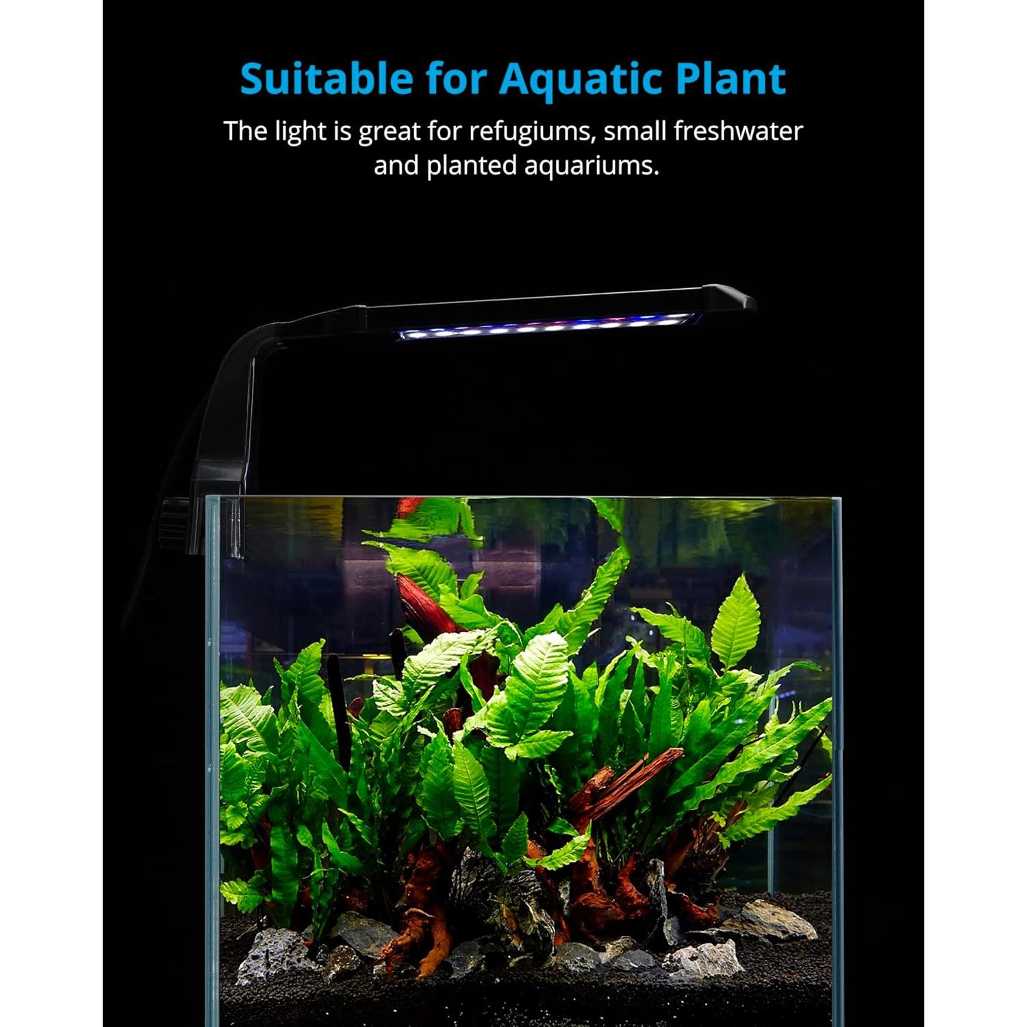 Luz de Acuario LED NICREW Clip On para Plantas 21.17x6.70cm