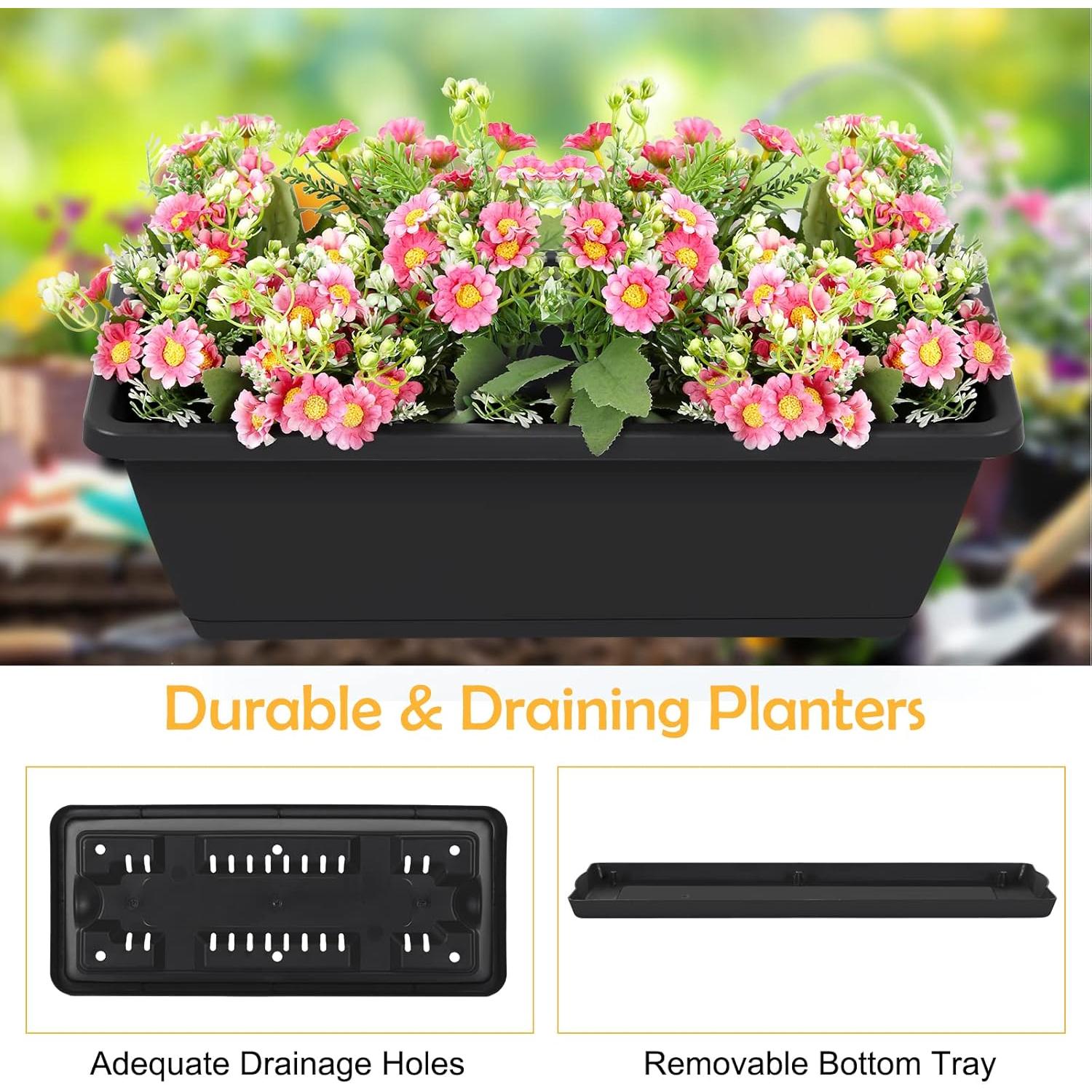 OYEAL Raised Garden Bed 4 Tier Vertical Garden Planter Indoor Outdoor Raised Planter Box with Legs Elevated Herb Garden Planter for Flowers Vegetables Plants, Black