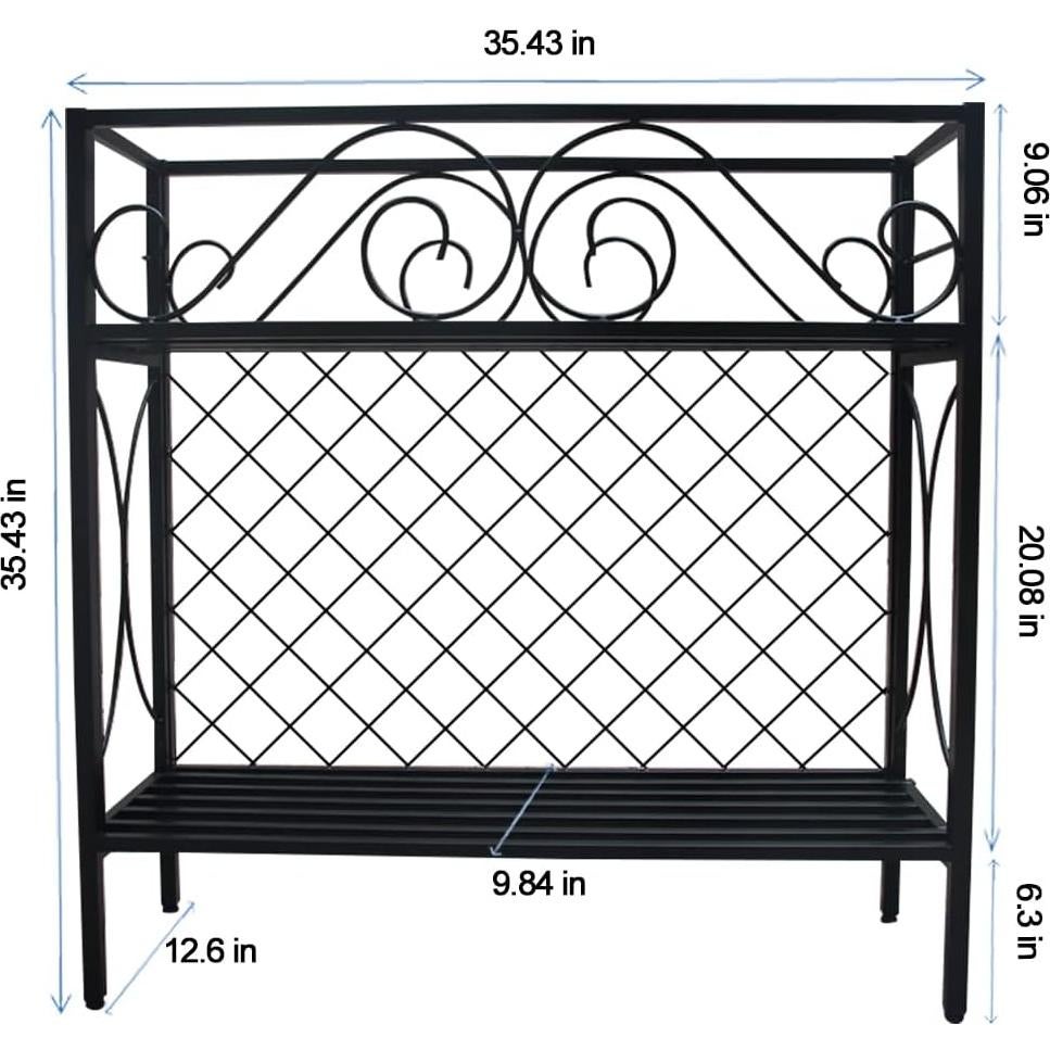Estante para Plantas de Metal 2 Niveles Zhongma 90x32x90 cm