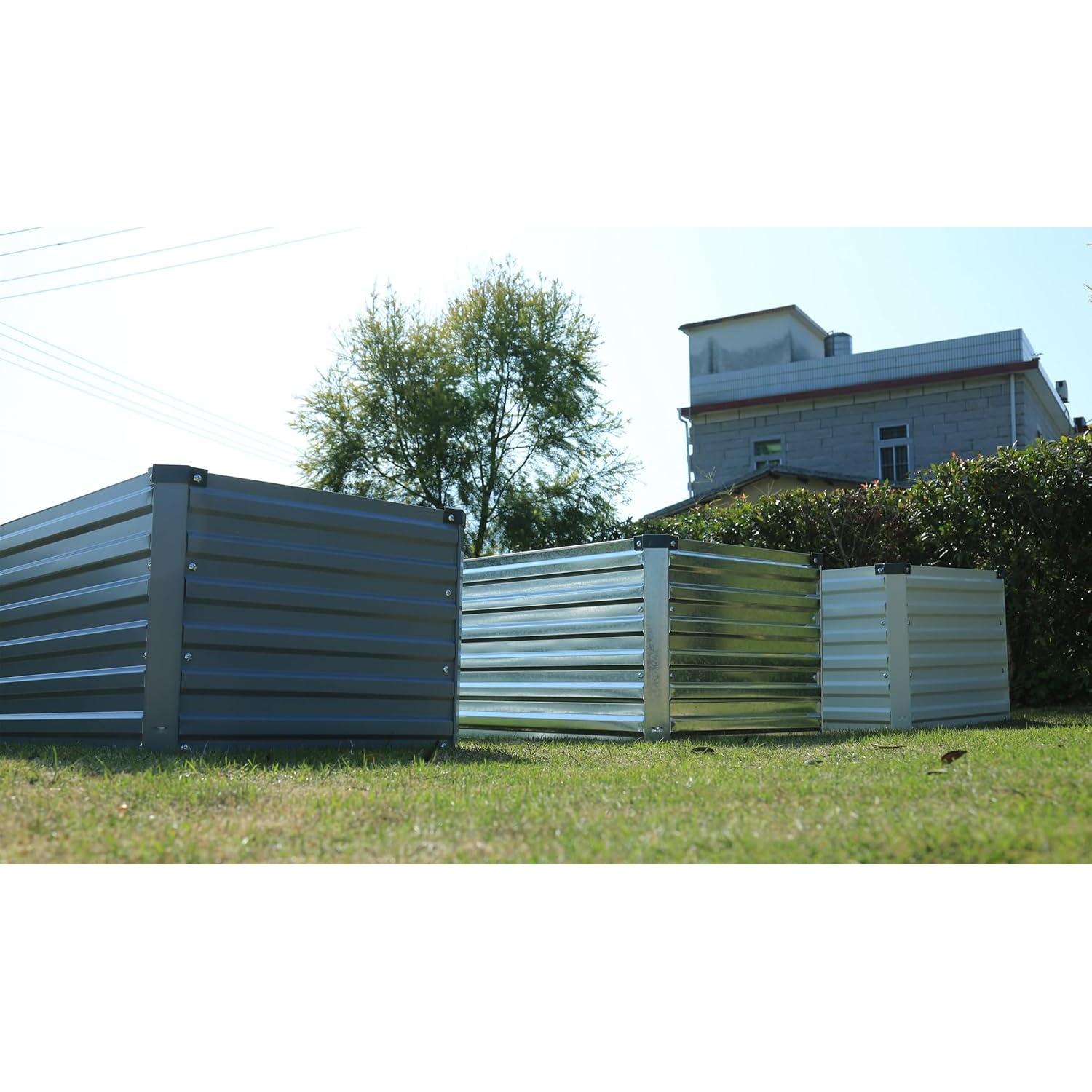 Caja de Jardín Elevada Galvanizada MGNO 2 Pcs 365.76x121.92cm