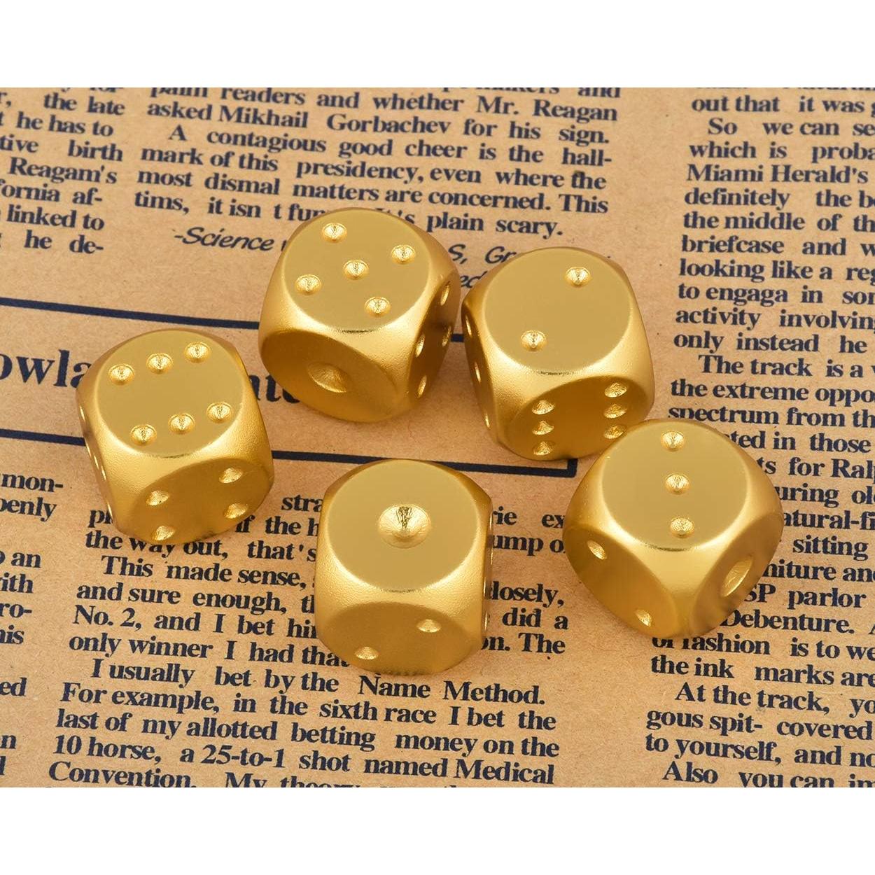 Dados de Aluminio Dorados DS.ESTILO DISTINTIVO 5 Piezas 16mm