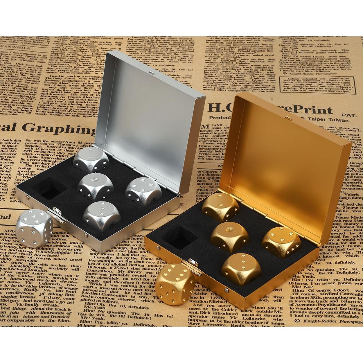 Dados de Aluminio Dorados DS.ESTILO DISTINTIVO 5 Piezas 16mm