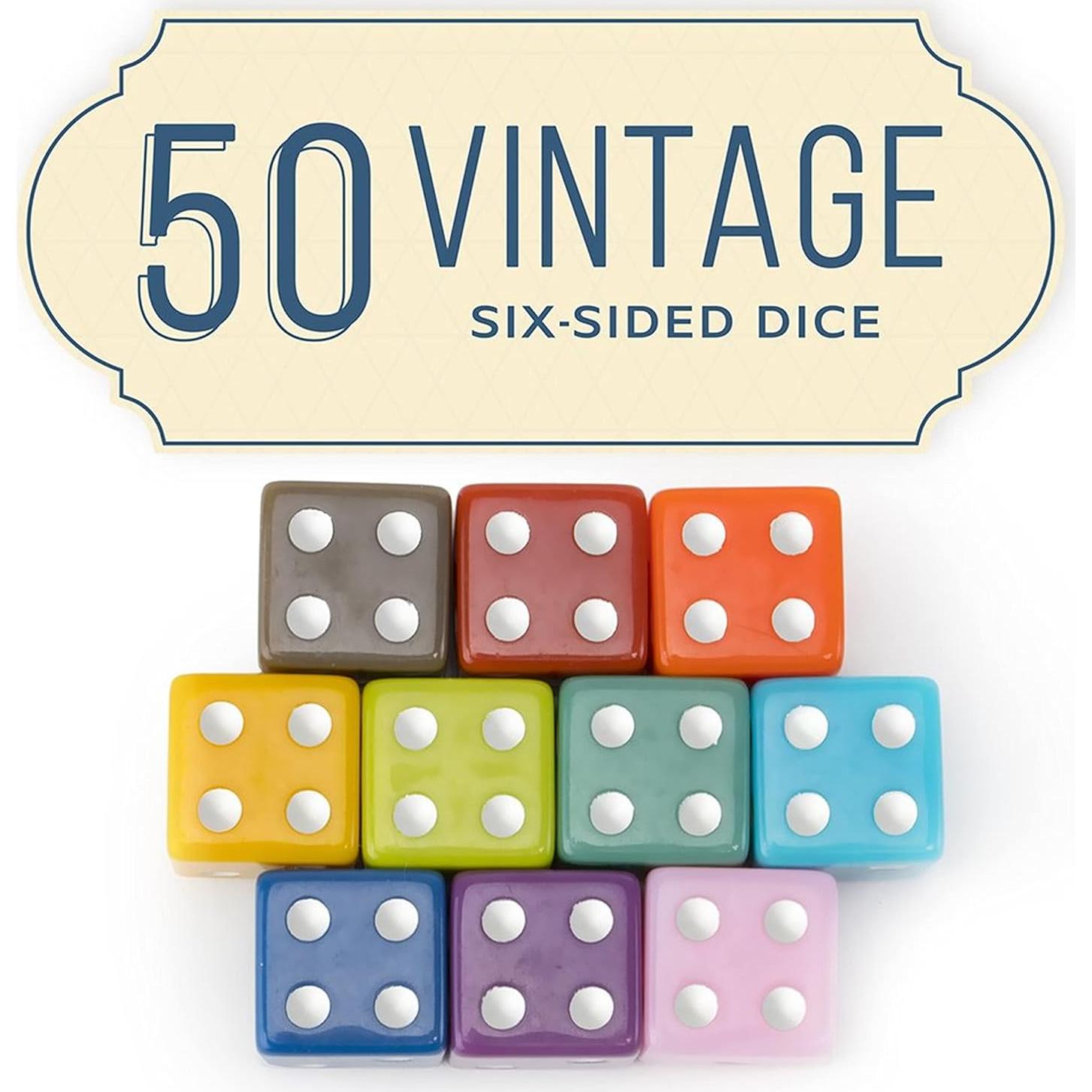 Paquete de 50 Dados Vintage de 16mm Brybelly para Juegos