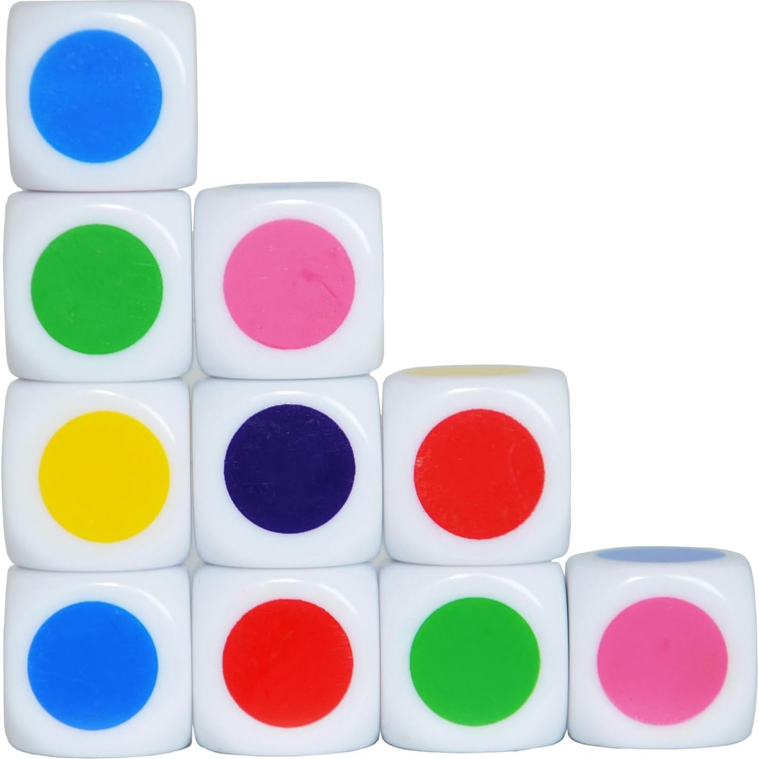 Set de 10 Dados D6 Blancos 16mm para Juegos y Enseñanza