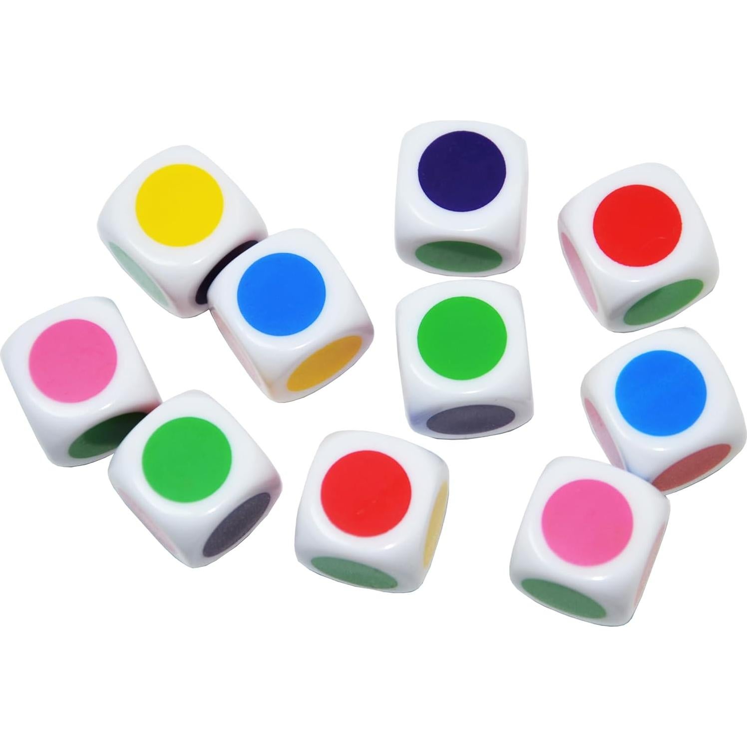 Set de 10 Dados D6 Blancos 16mm para Juegos y Enseñanza