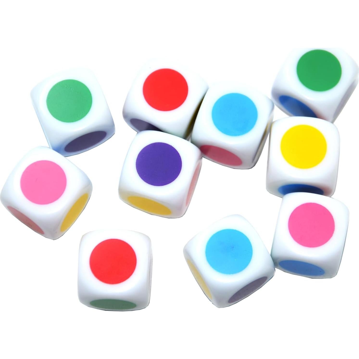 Set de 10 Dados D6 Blancos 16mm para Juegos y Enseñanza