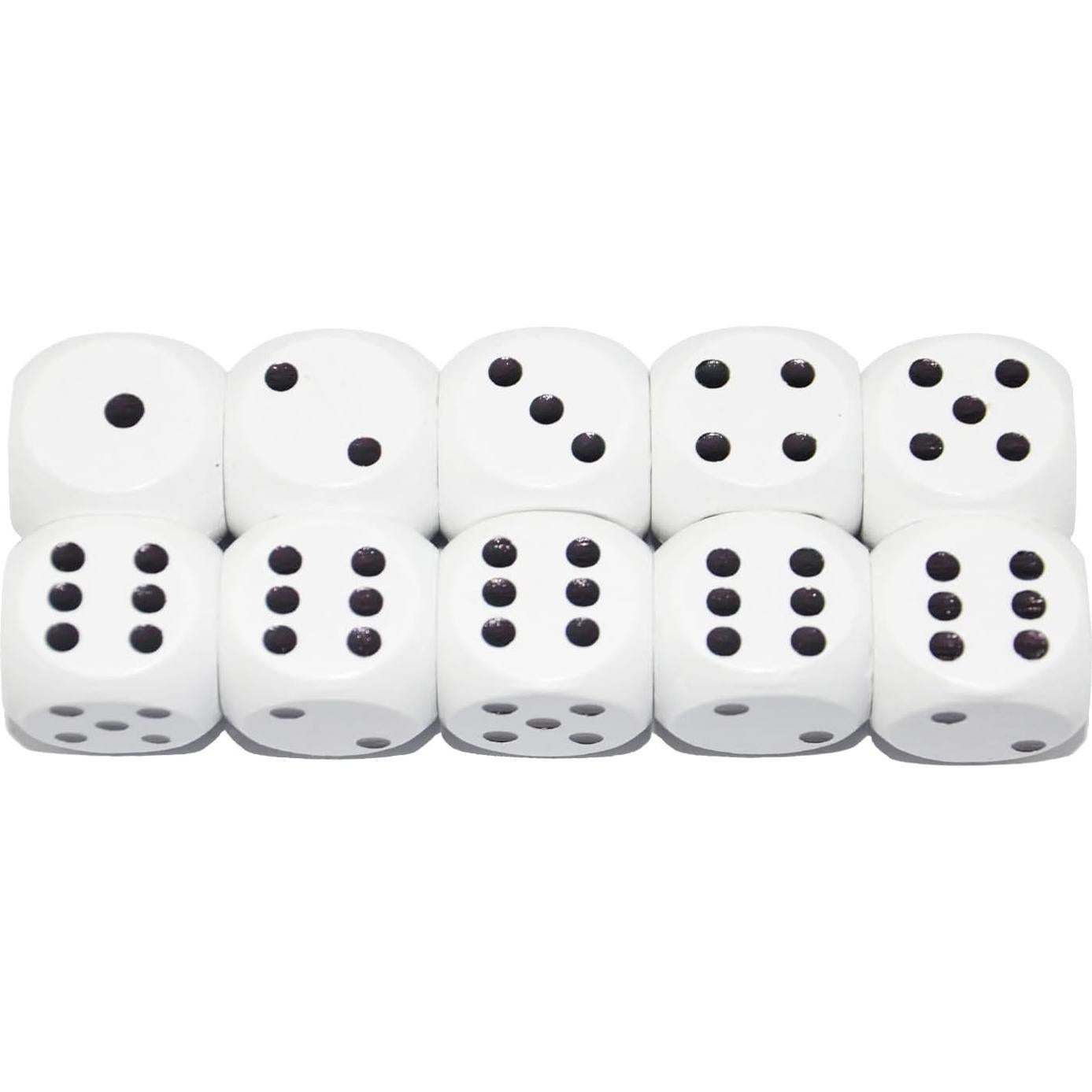 Juego de 10 Dados de Madera D6 16mm StarMall Blanco