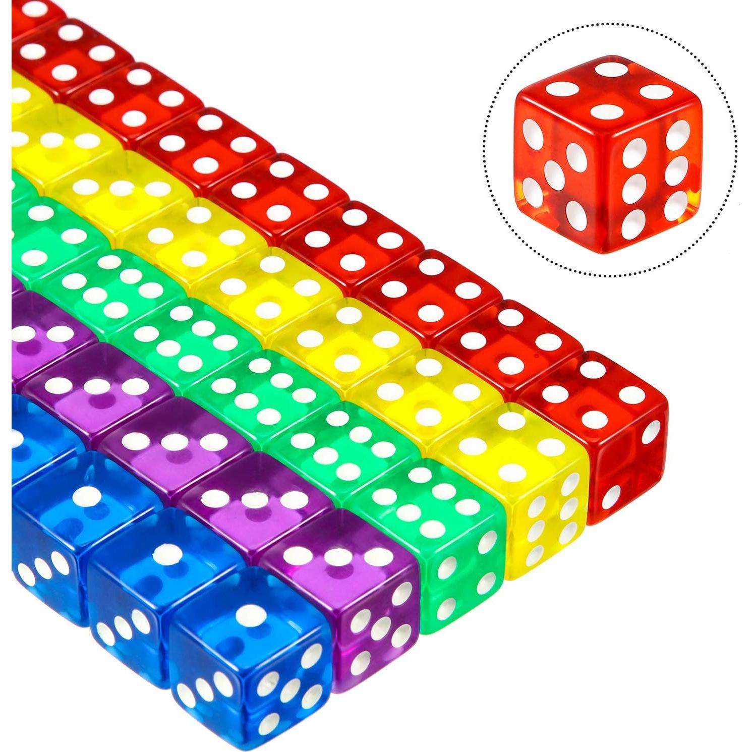 Juego de Dados de 6 Caras Blulu - 50 Piezas de Colores