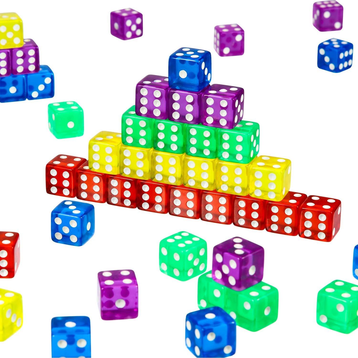 Juego de Dados de 6 Caras Blulu - 50 Piezas de Colores