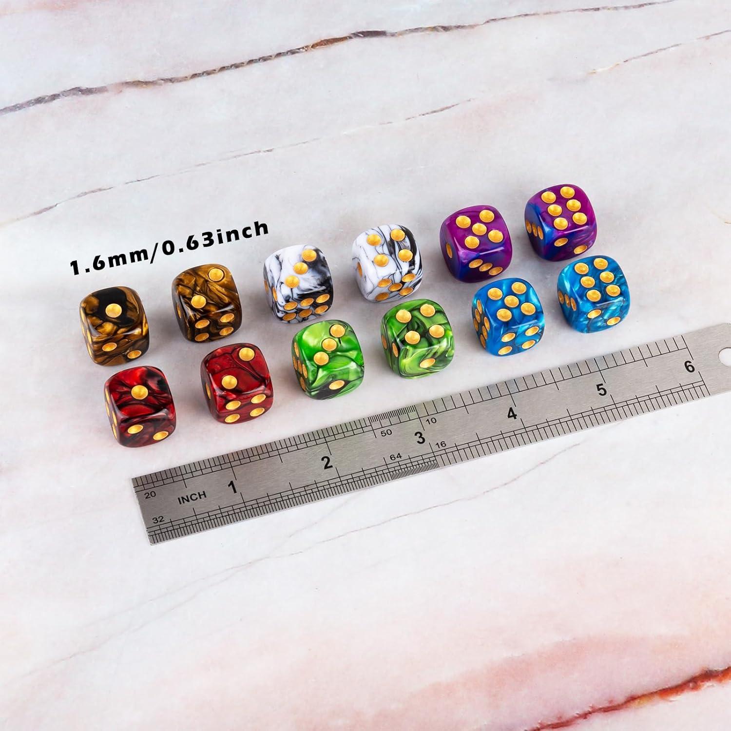 36 Dados D6 Acrílico 16mm LAMJAM para Juegos de Mesa