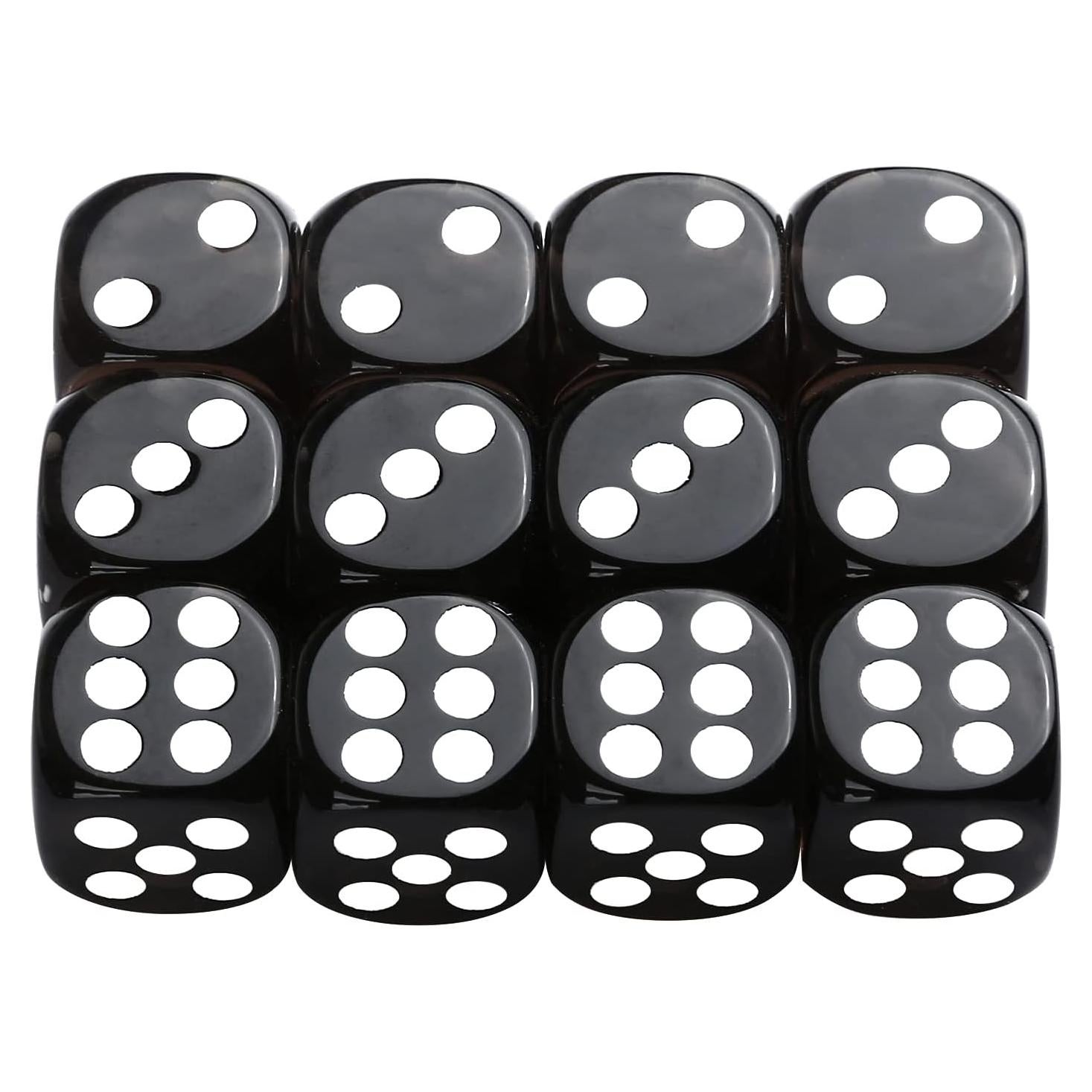 Conjunto de Dados de Juego GWHOLE 12 Pcs 12mm Negros