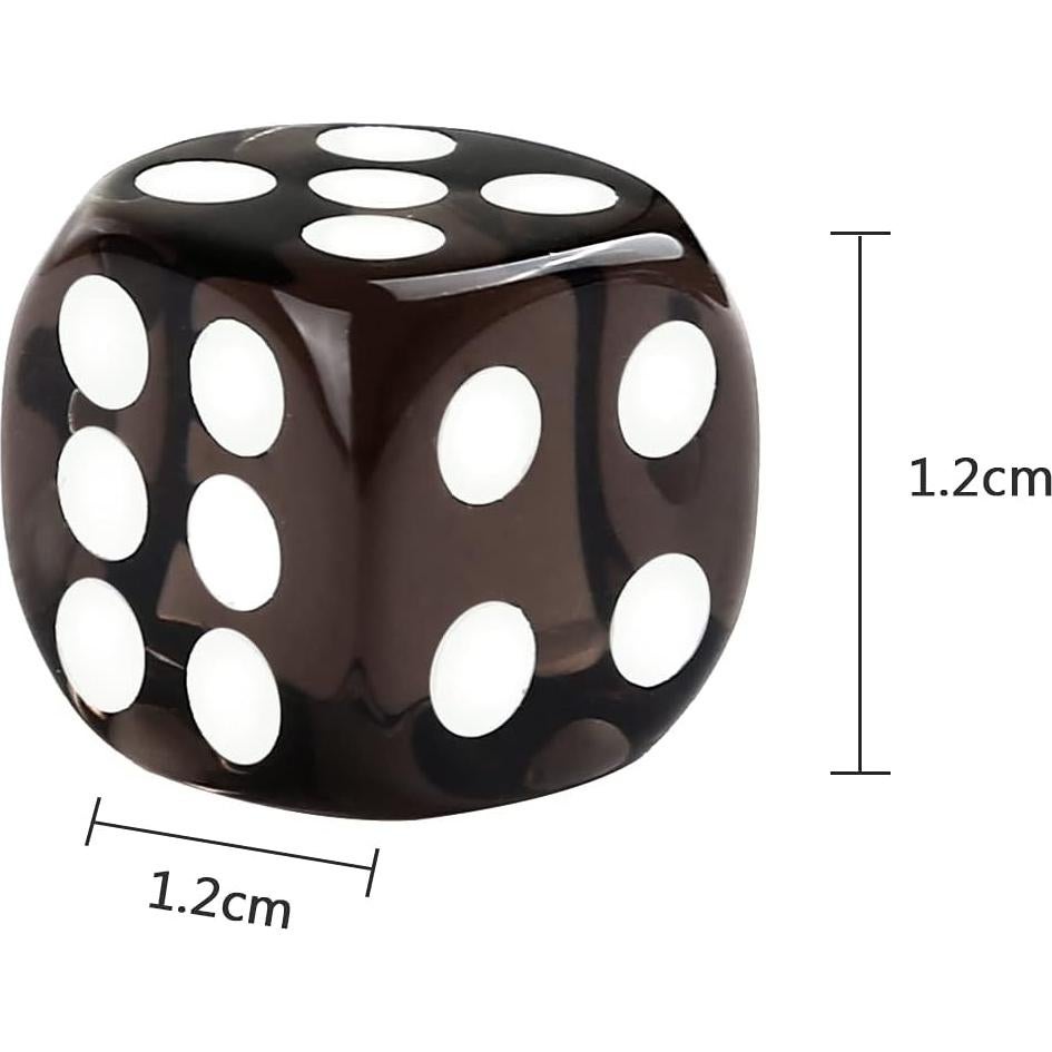 Conjunto de Dados de Juego GWHOLE 12 Pcs 12mm Negros