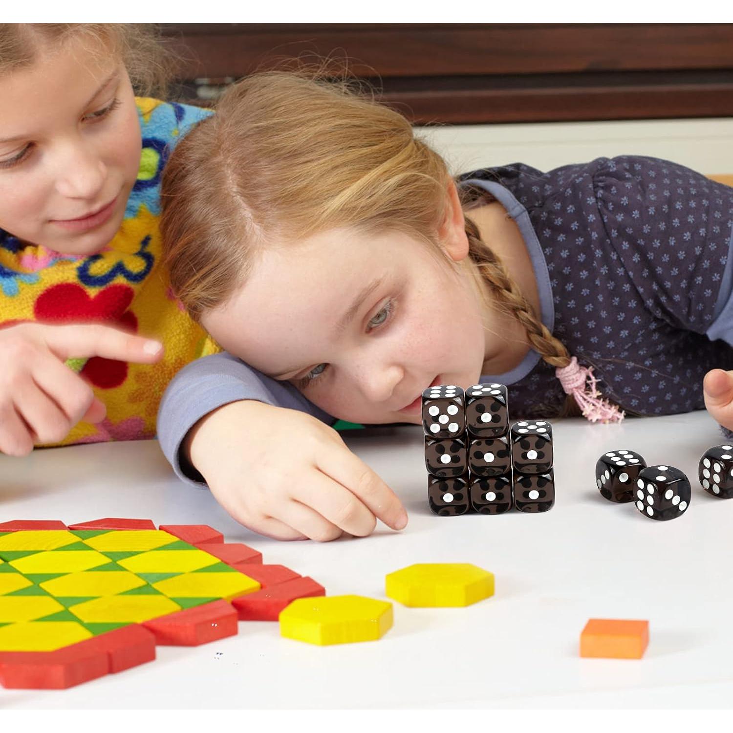 Conjunto de Dados de Juego GWHOLE 12 Pcs 12mm Negros