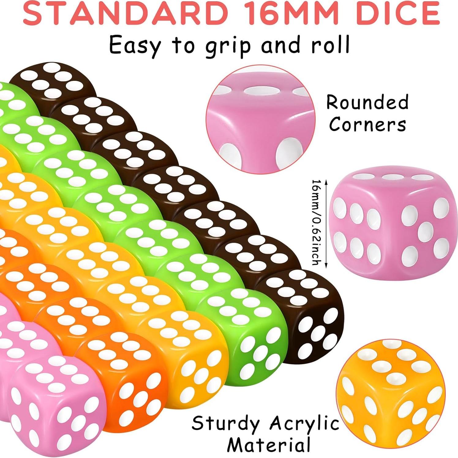 Juego de Dados de Colores Syhood 500 Piezas 16mm para Aula