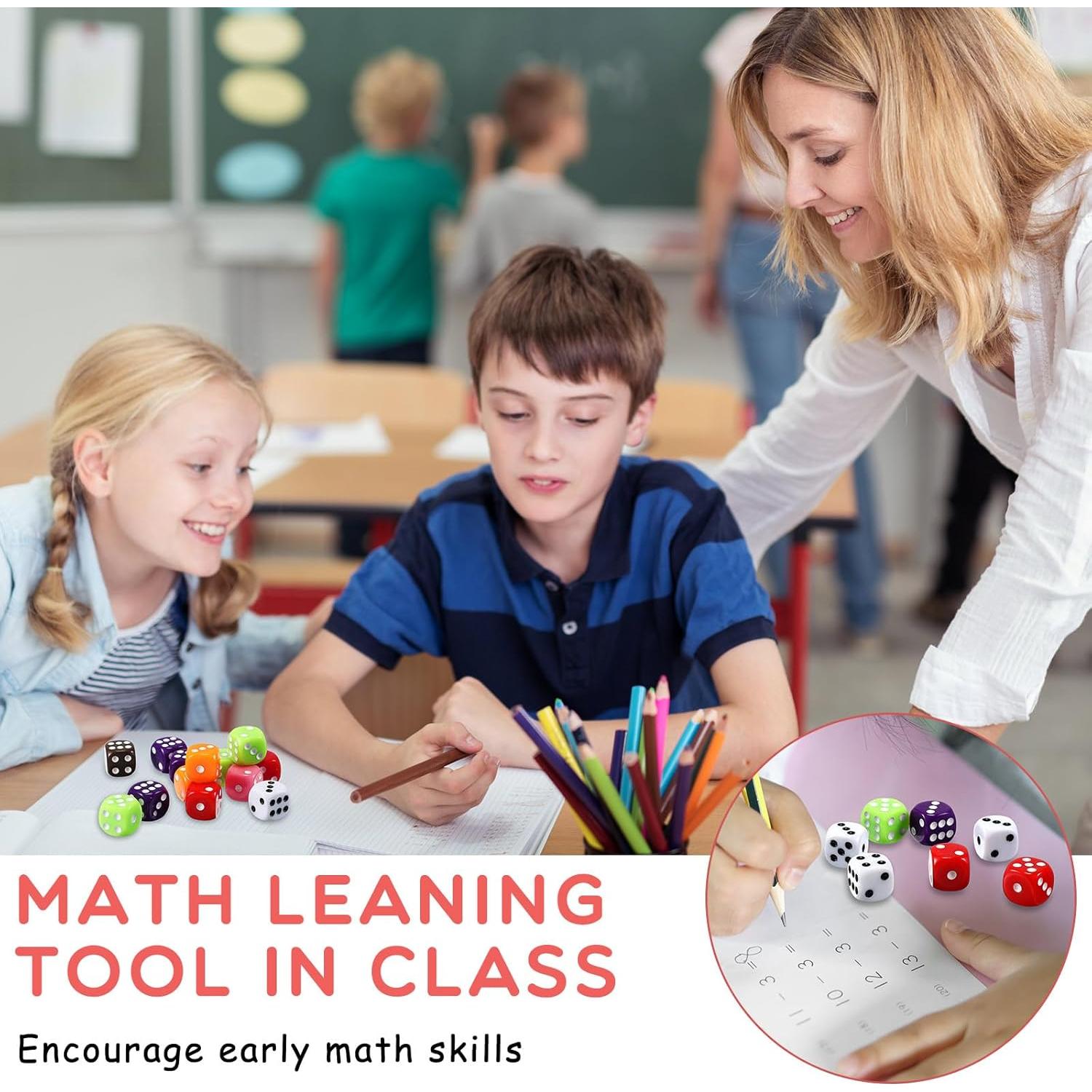 Juego de Dados de Colores Syhood 500 Piezas 16mm para Aula