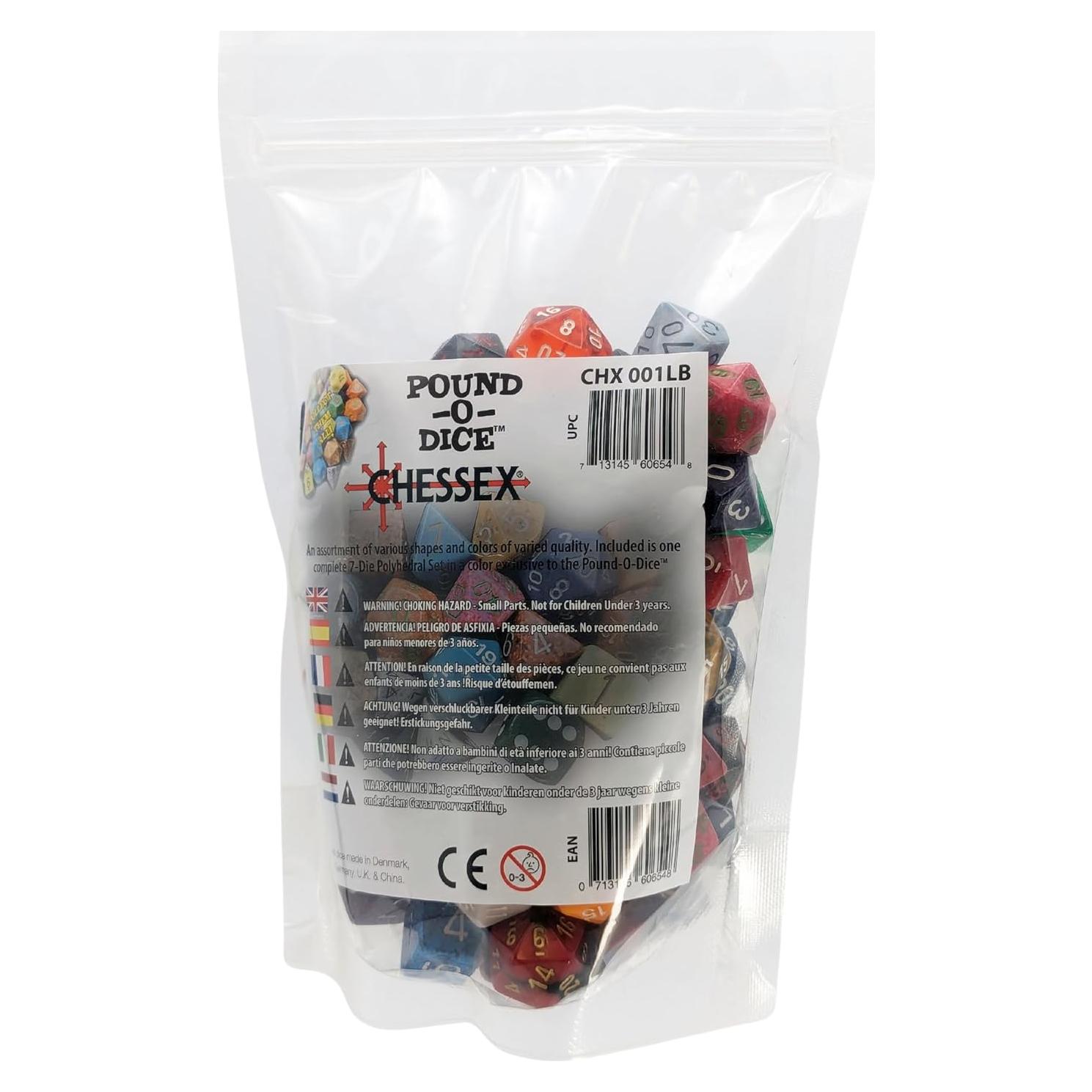 Bolsa de Dados Chessex Pound-O-Dice - 100 Dados Variados