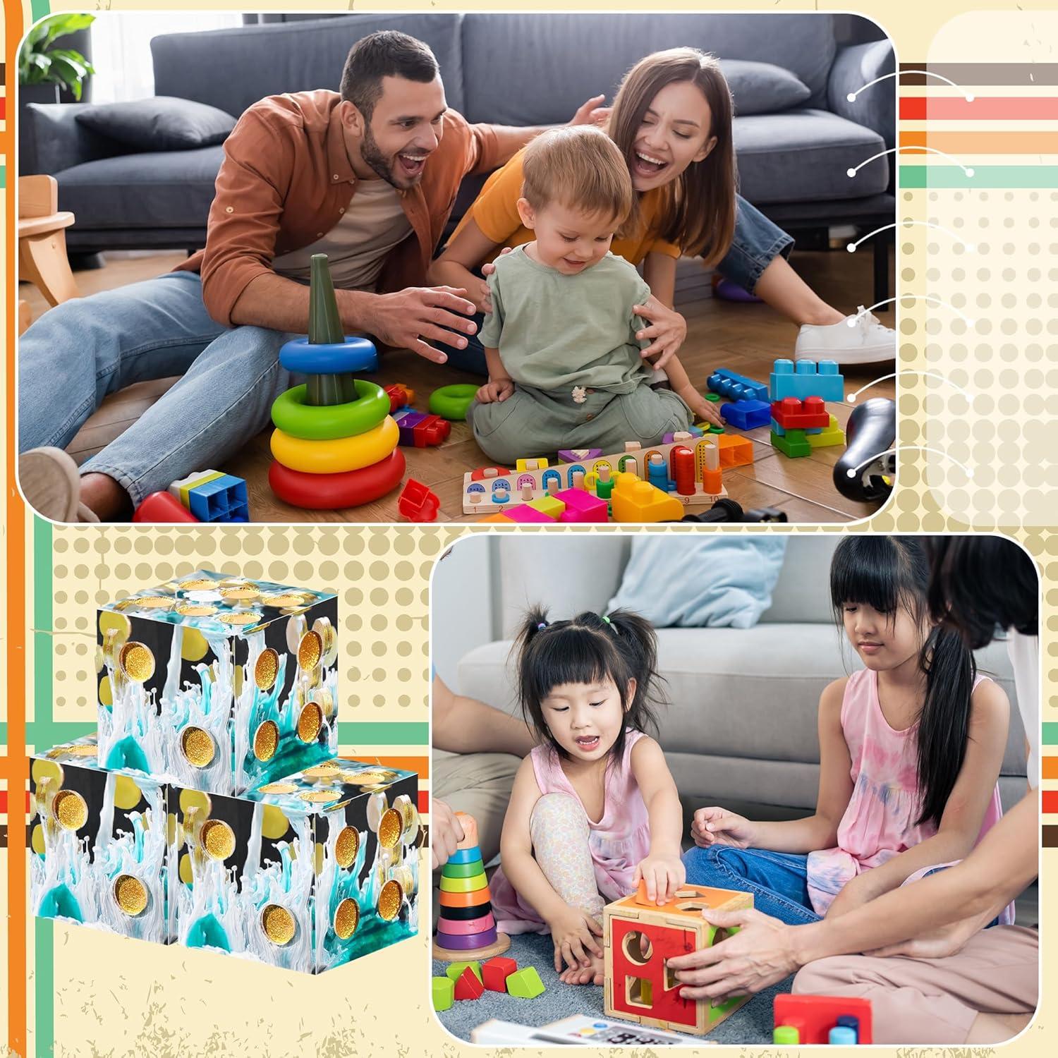 Juego de Dados D6 AUSTOR de Resina Verde 16mm - 6 Piezas