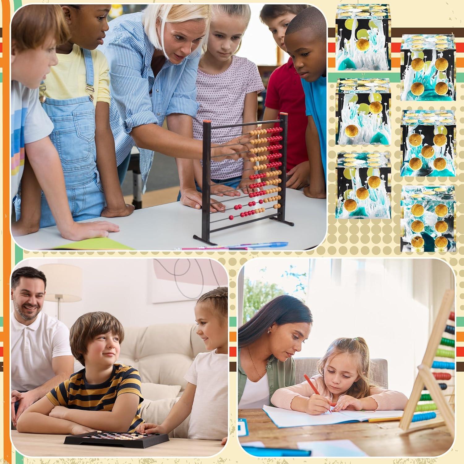 Juego de Dados D6 AUSTOR de Resina Verde 16mm - 6 Piezas