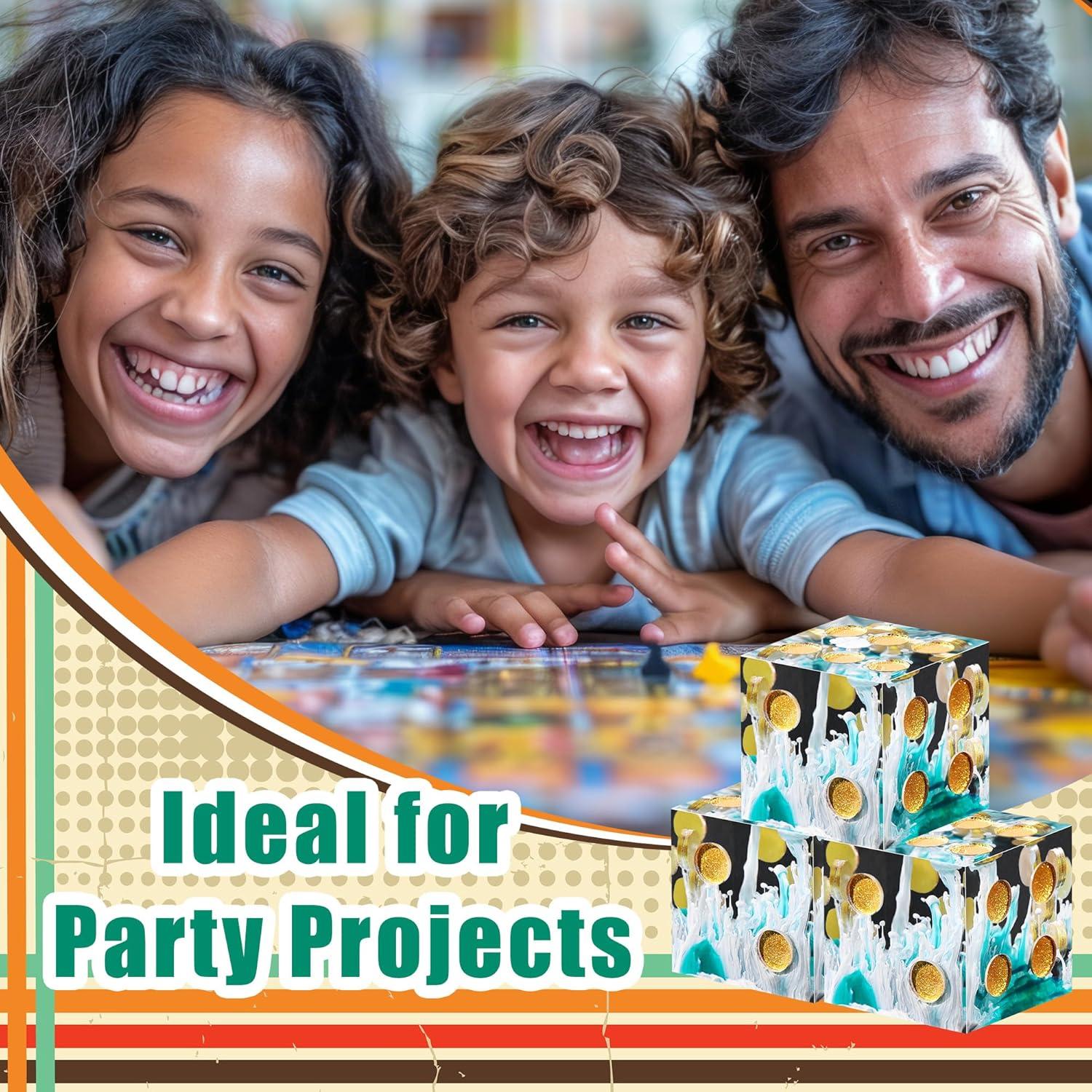 Juego de Dados D6 AUSTOR de Resina Verde 16mm - 6 Piezas