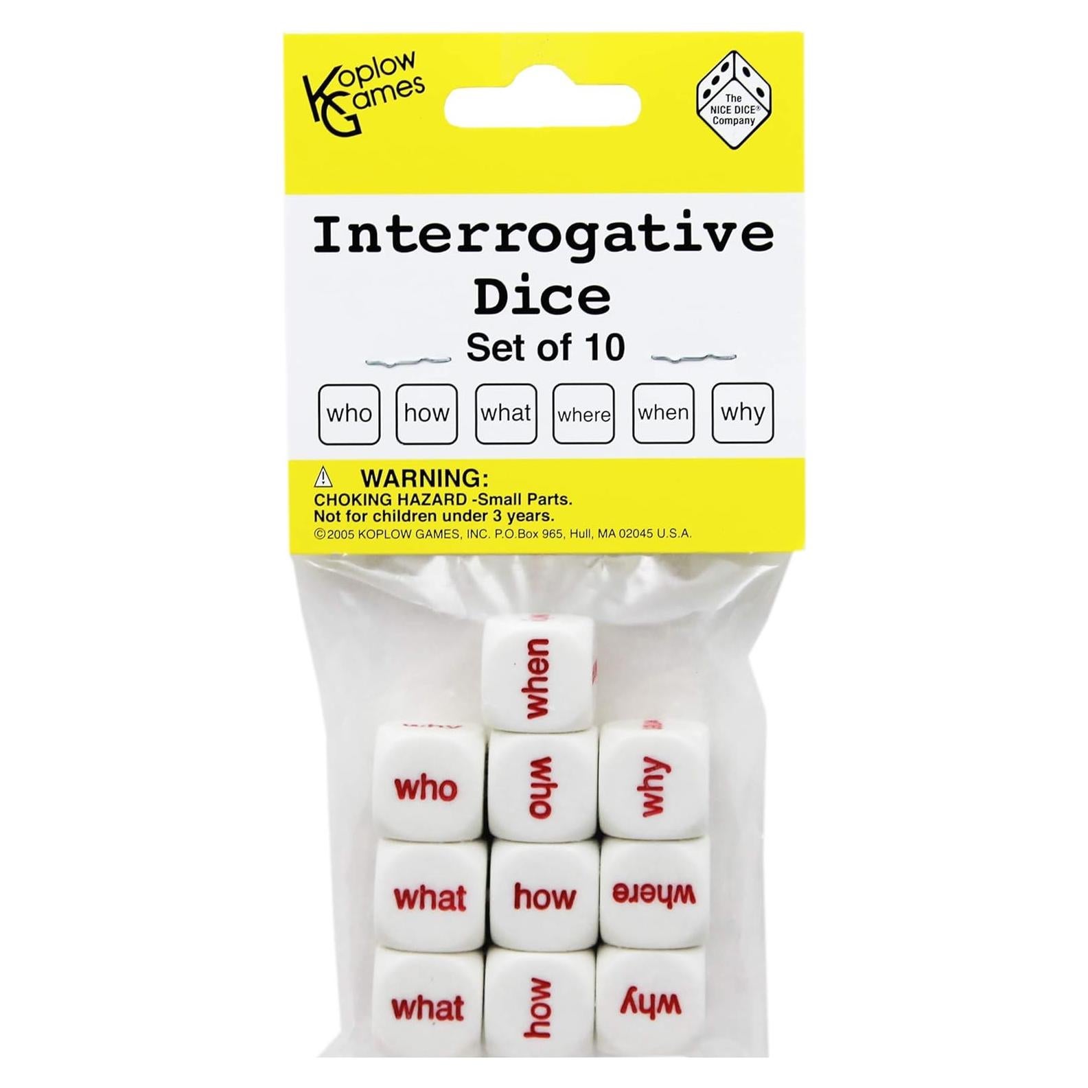 Juego de Dados Interrogativos Koplow Games 16mm Multicolor