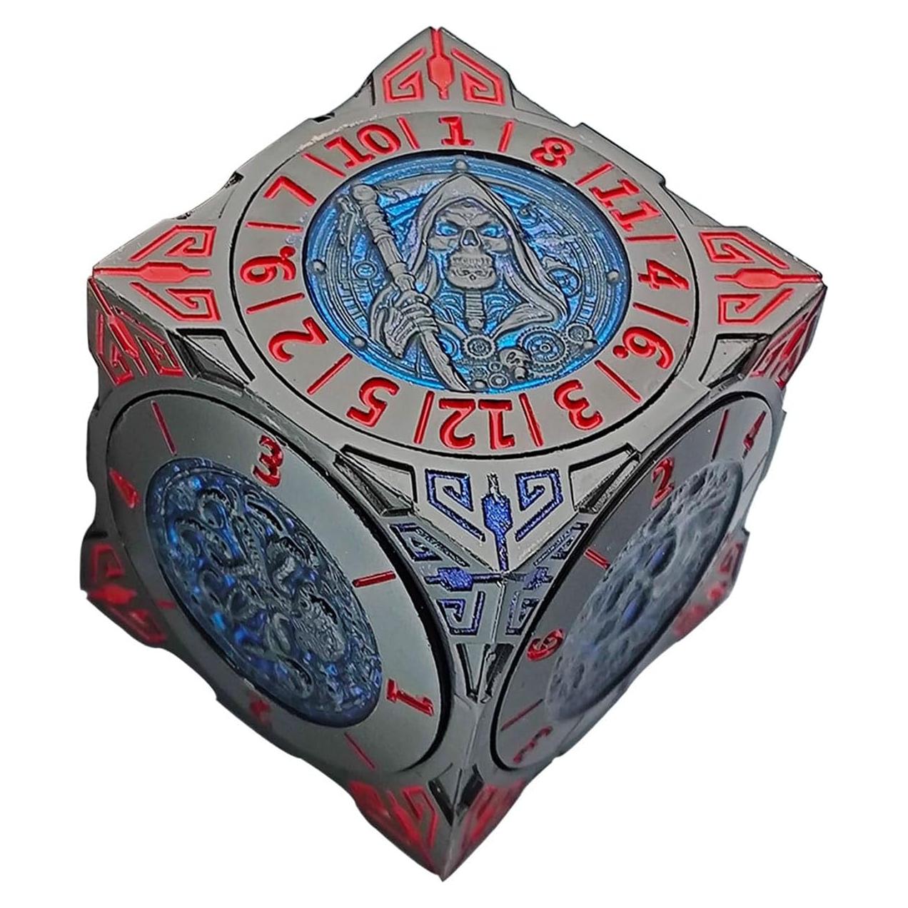 Dados Spinner Metálicos 7-en-1 FLUEFOWL D&D 3D Negro Azul