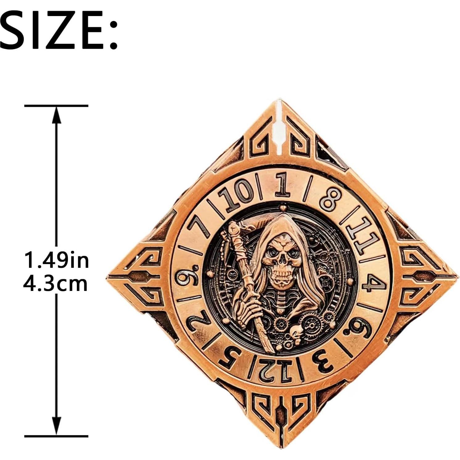 Dados Spinner Metálicos 7-en-1 FLUEFOWL D&D 3D Negro Azul