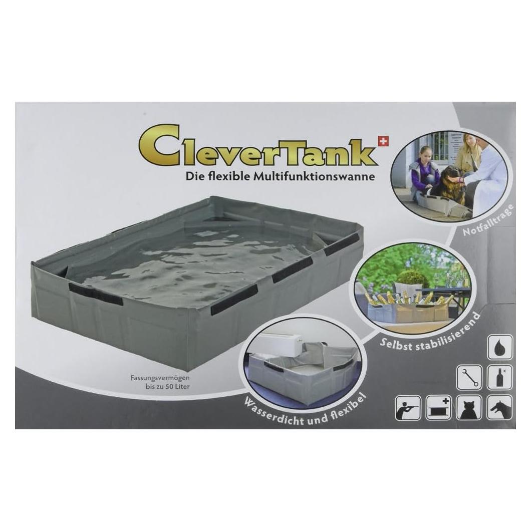 Tanque Clever Mediano Plegable 49.2L Gris - Resistente y Portátil