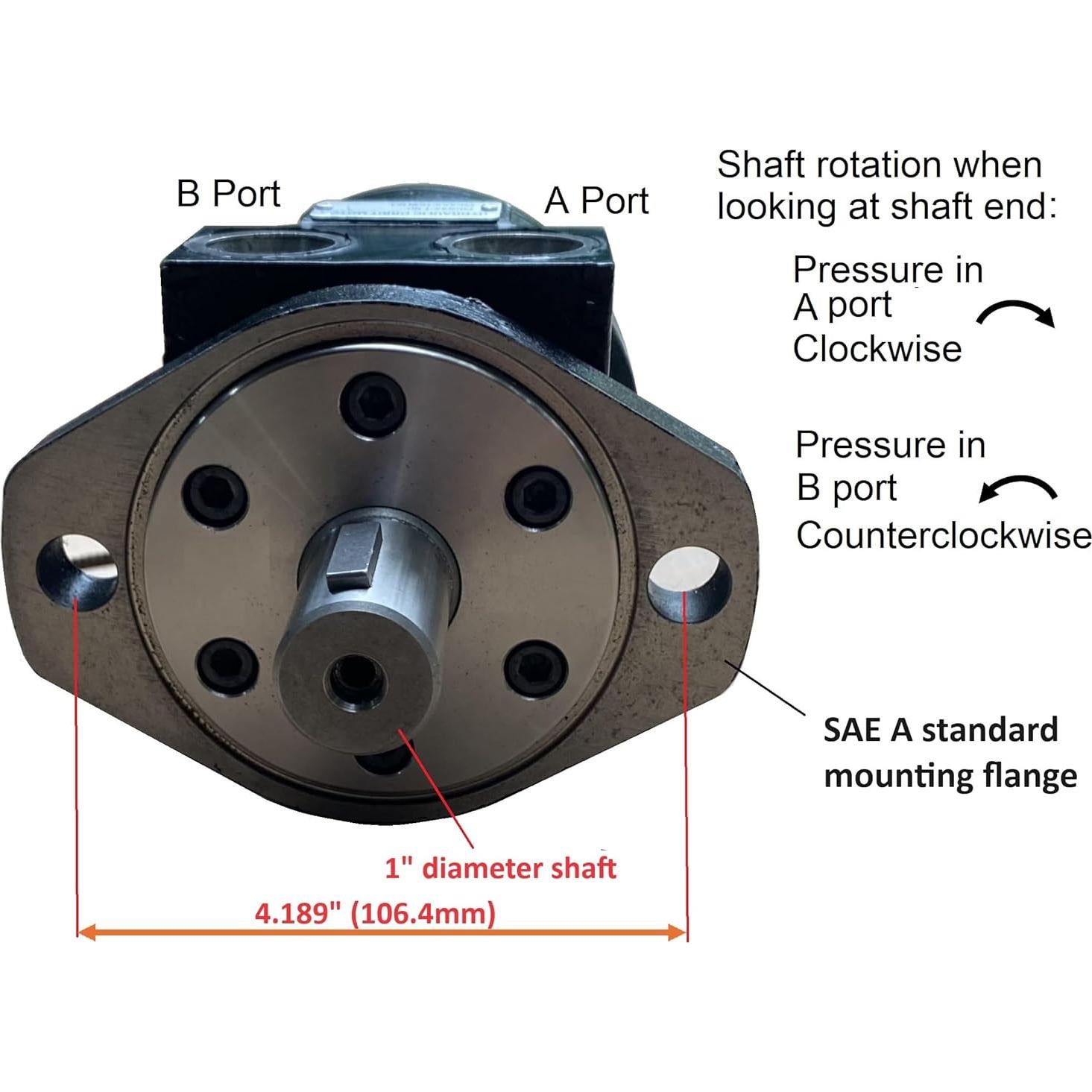 Motor Hidráulico Orbital Fluidhaus 100cc 1575in-lbs 550rpm