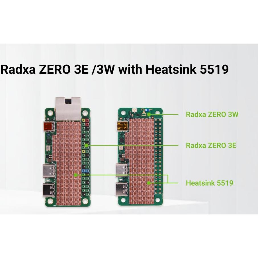 Disipador Radxa 5519A para Zero 3W/3E - Fácil Instalación