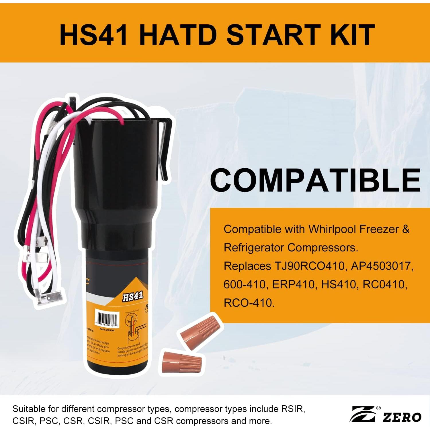 Kit de Arranque Duro Z HS41 para Compresores 1/4-1/3 HP 115V