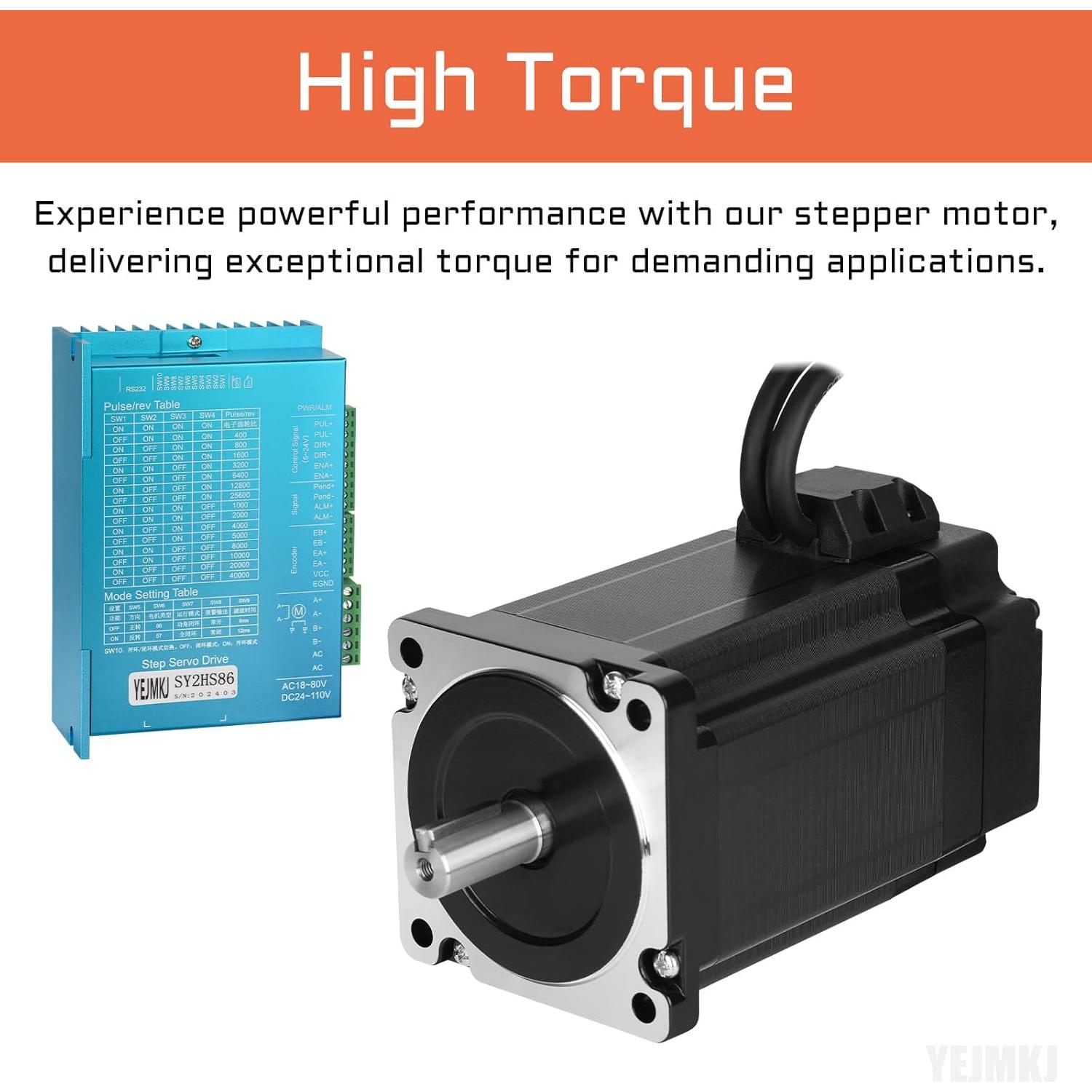 Kit Motor Paso a Paso Nema 34 8.5Nm con Controlador BHA860