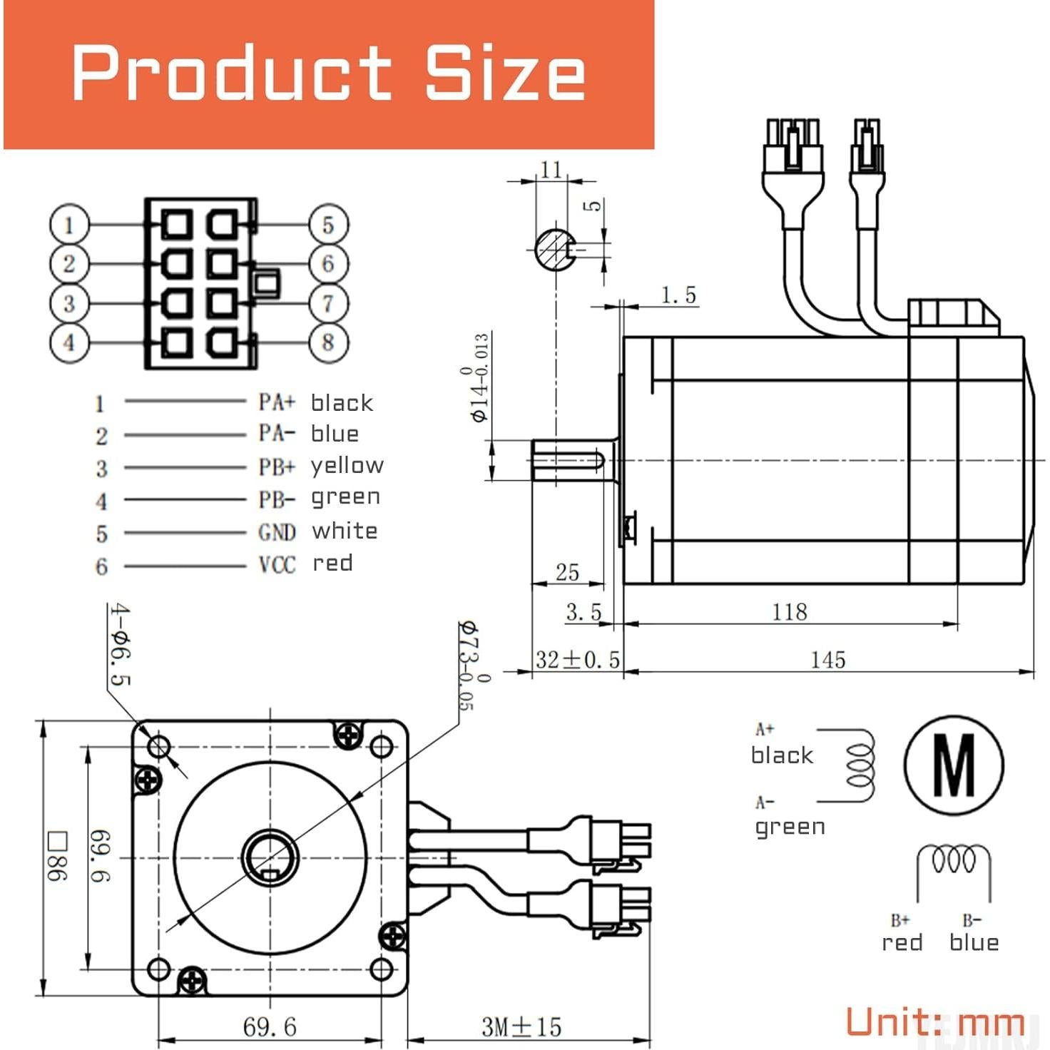 Kit Motor Paso a Paso Nema 34 8.5Nm con Controlador BHA860