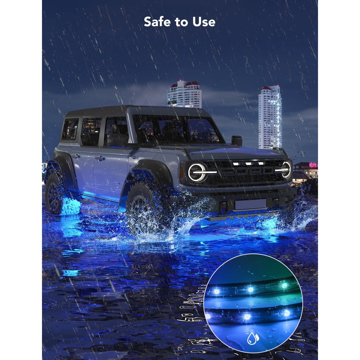 Luces LED RGBIC para Automóviles Govee H7092, 8 Piezas